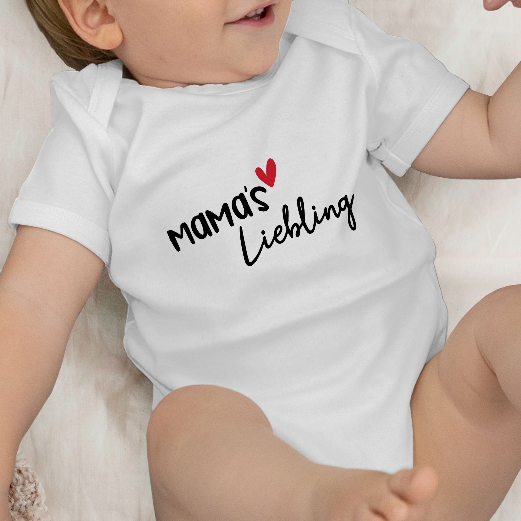 Mamas Liebling Shirtbody (1-tlg) Muttertagsgeschenk Weiß Shirtracer 1