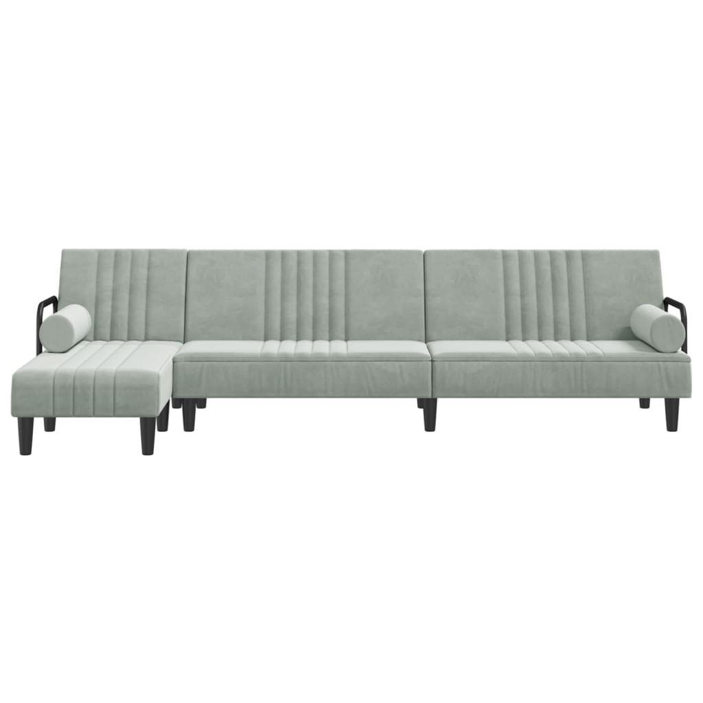 vidaXL Sofa Schlafsofa in L-Form Hellgrau günstig online kaufen