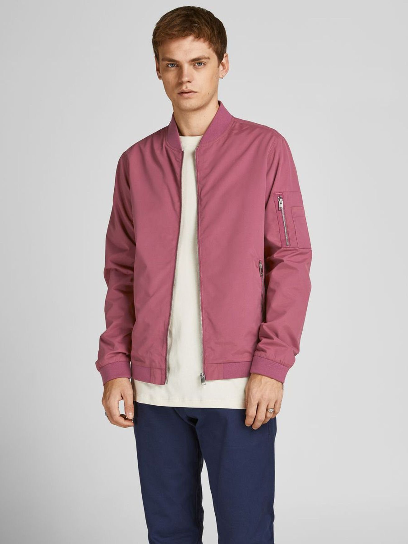 Jack & Jones Blouson Leichte Bomber Jacke Plus Size Große Übergrößen JJERUSH 4382 in Rosa