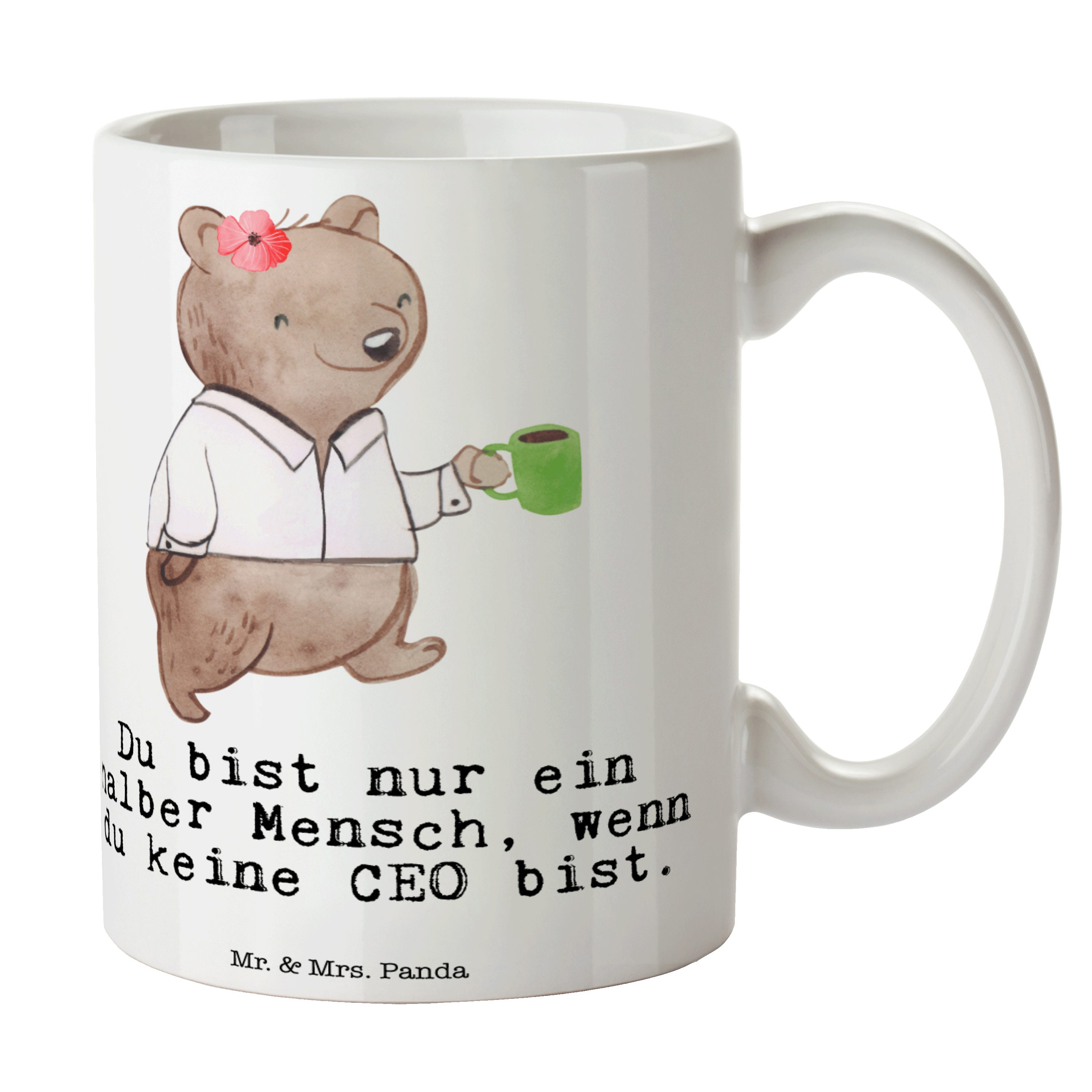 Keramik - Mr. - Mrs. Chef, & Sprüche, mit Rente, Herz Panda Ta, Geschenk, Beruf, CEO Weiß Tasse Tasse
