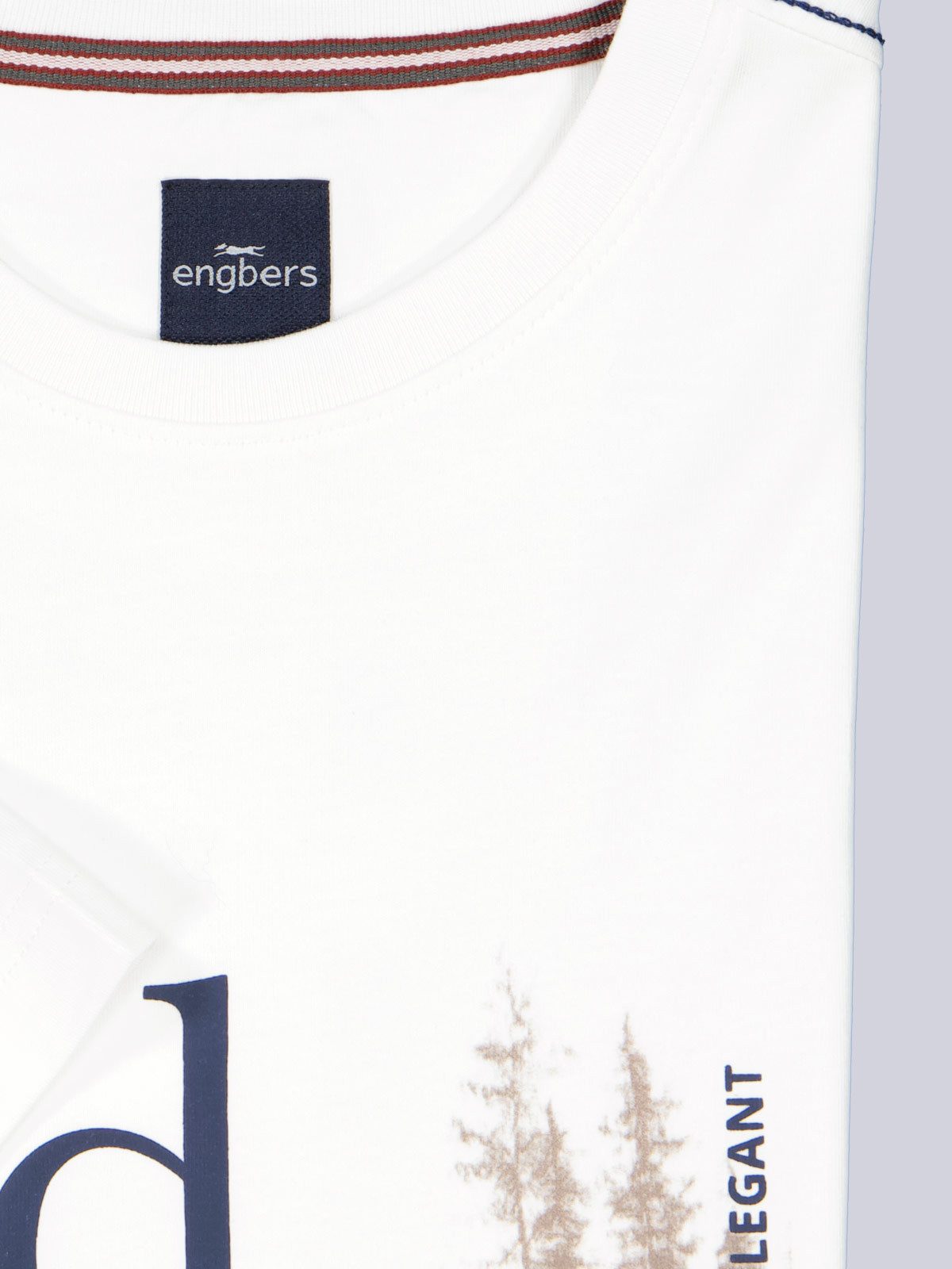 Engbers T-Shirt Herren Print T-Shirt, Reinweiss