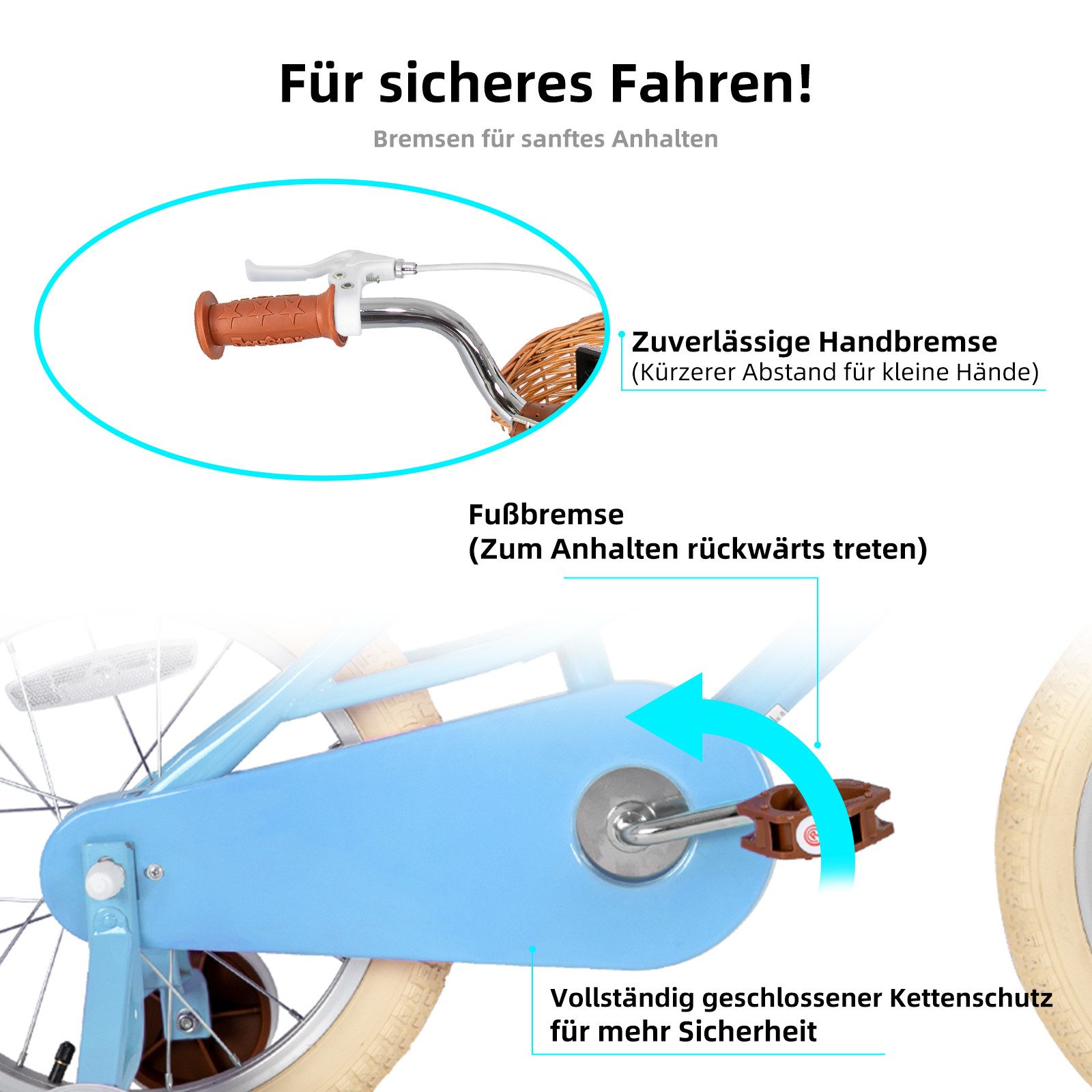JOYSTAR Kinderfahrrad 12/14/16/18/20 Mädchenfahrrad für 2-13 Jahre alte Kinder, 12" 14" 16" Kinderfahrrad mit Stützrädern & Korb, 20 Zoll mit Ständer