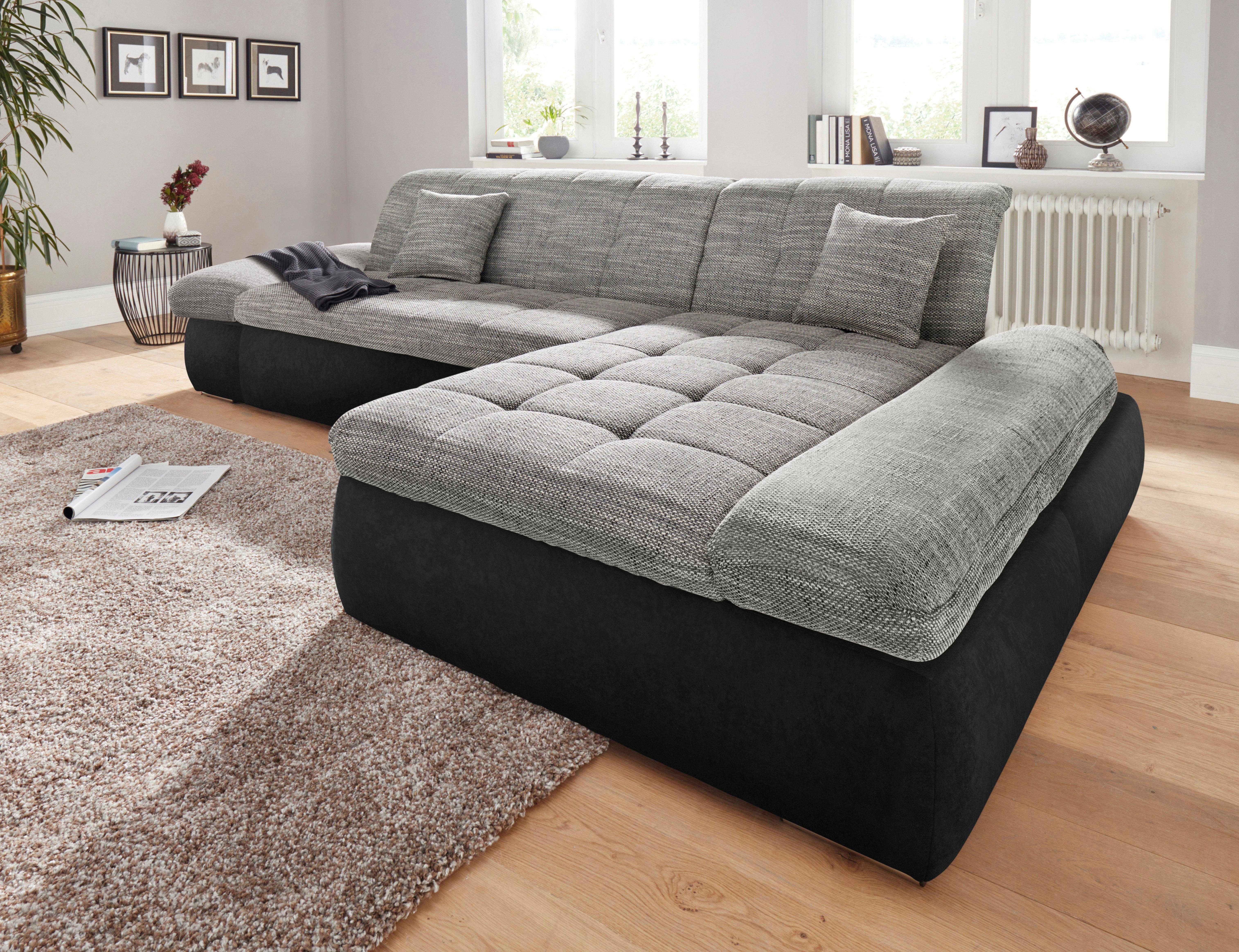 DOMO collection Ecksofa "NMoric incl. Zierkissen B/T/H: 273/216/80 cm L-For günstig online kaufen