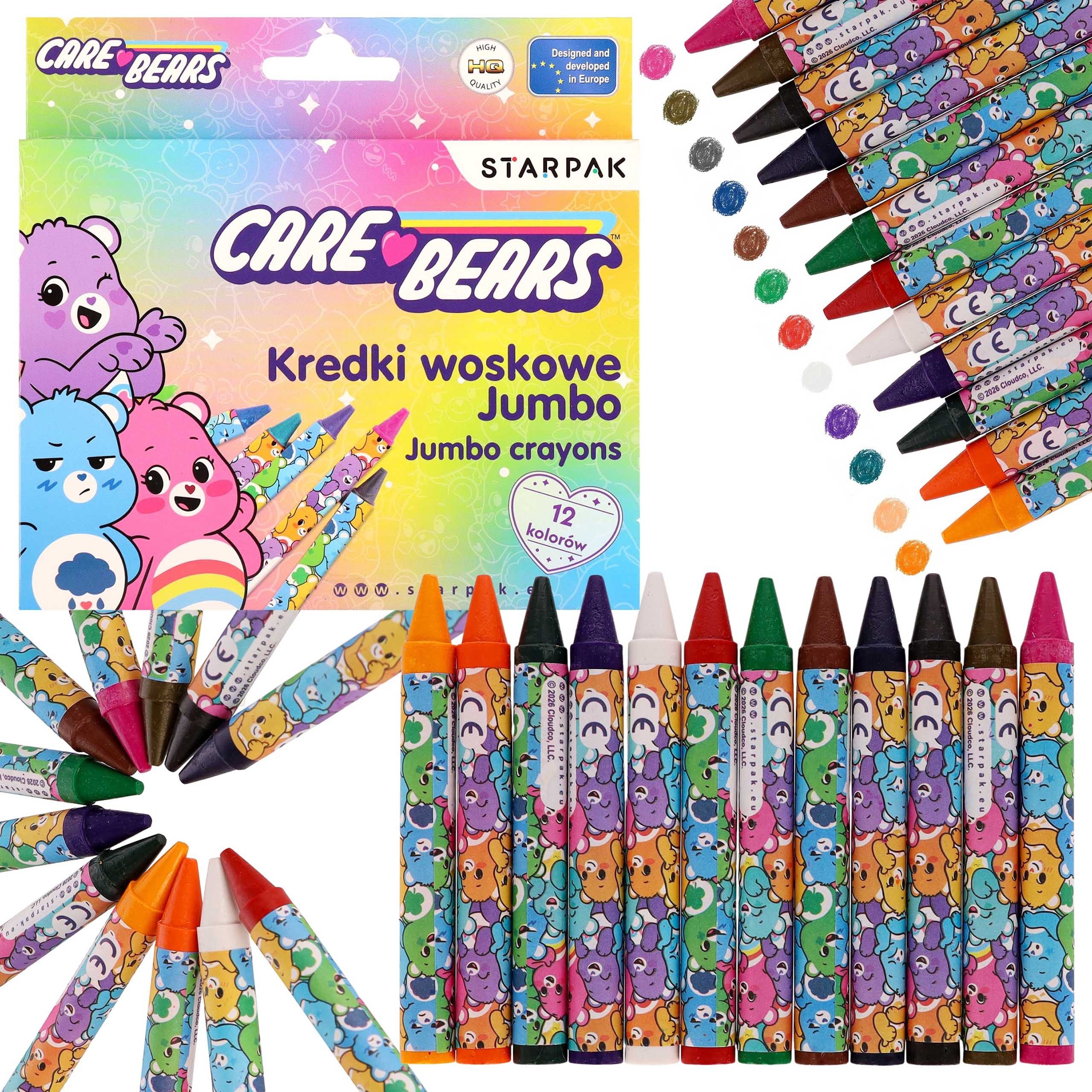 Care Bears Wachsmalstift Care Bears JUMBO-Wachsmalstifte für Kinder, 12er-Set, (12-tlg)