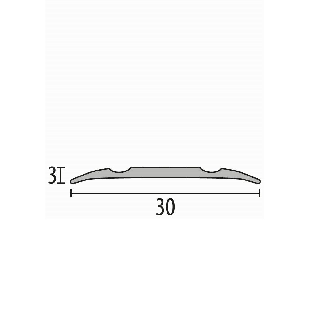 Küberit Übergangsprofil 3 x 30 x 2700 mm Aluminium Übergangsschiene Silber Selbstklebend