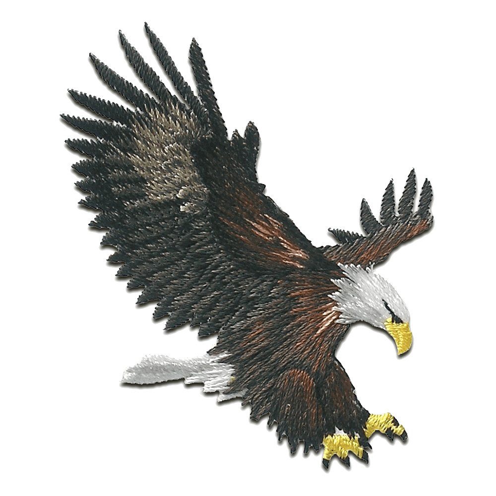 Catch the Patch Aufnäher Bügelbild, Aufbügler, Applikationen, Patches, Flicken, zum aufbügeln, Polyester, Adler Vogel fliegt - Größe: 6,3 x 5,5 cm