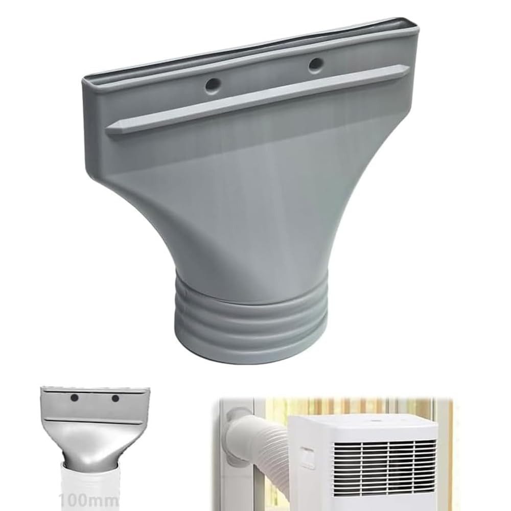 FOUORTUNATE-BEE Anschlussstück Flachadapter 100 mm Abluftschlauch Anschluss für Klimaanlage, Für Fenster Mobile Klimageräte Trockner und Dunstabzugshaube