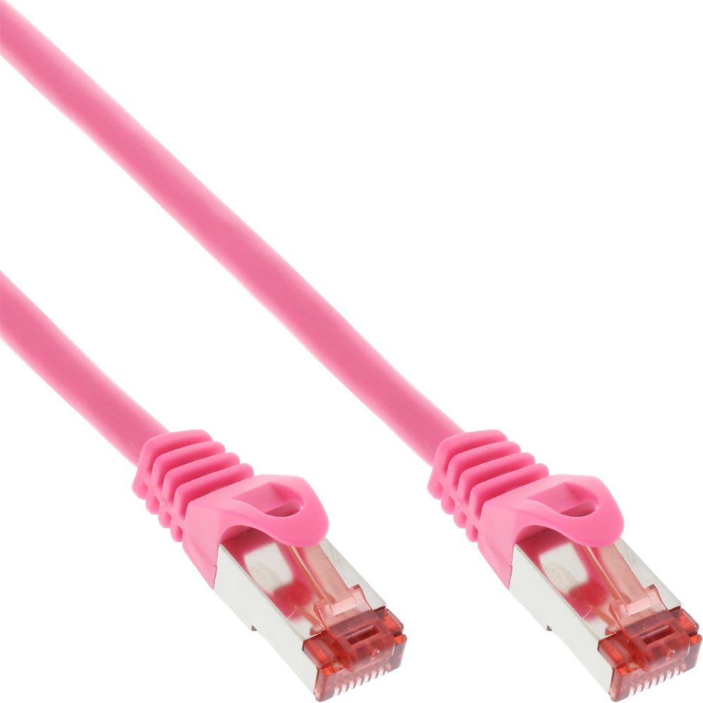 Inline InLine® Patchkabel S/FTP (PiMf) Cat.6 250MHz PVC Kupfer pink 30m Audio- & Video-Kabel