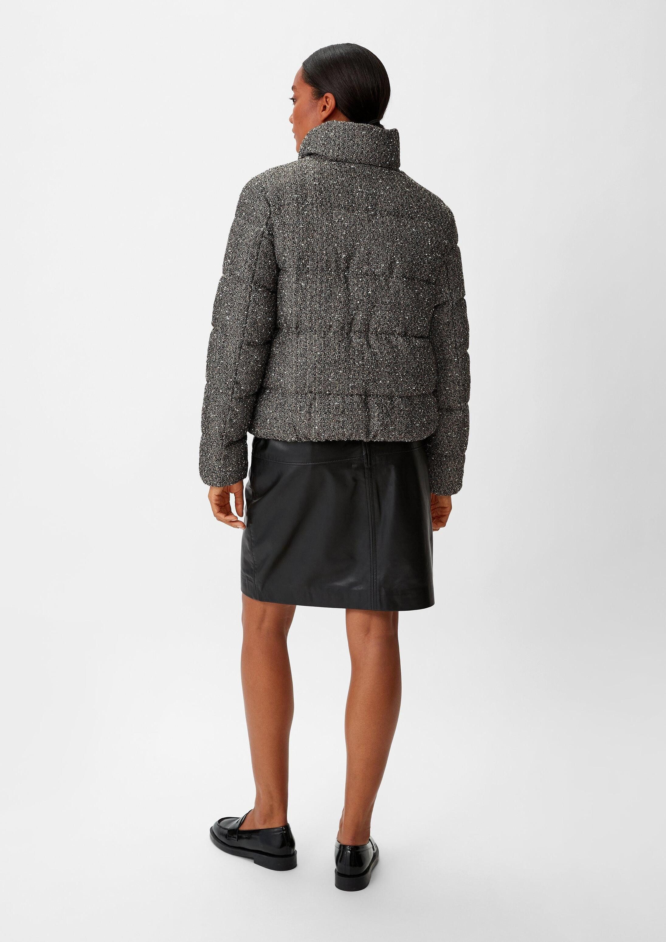 comma Winterjacke Outdoor-Jacke Jacke aus Bouclé mit Glitzergarn