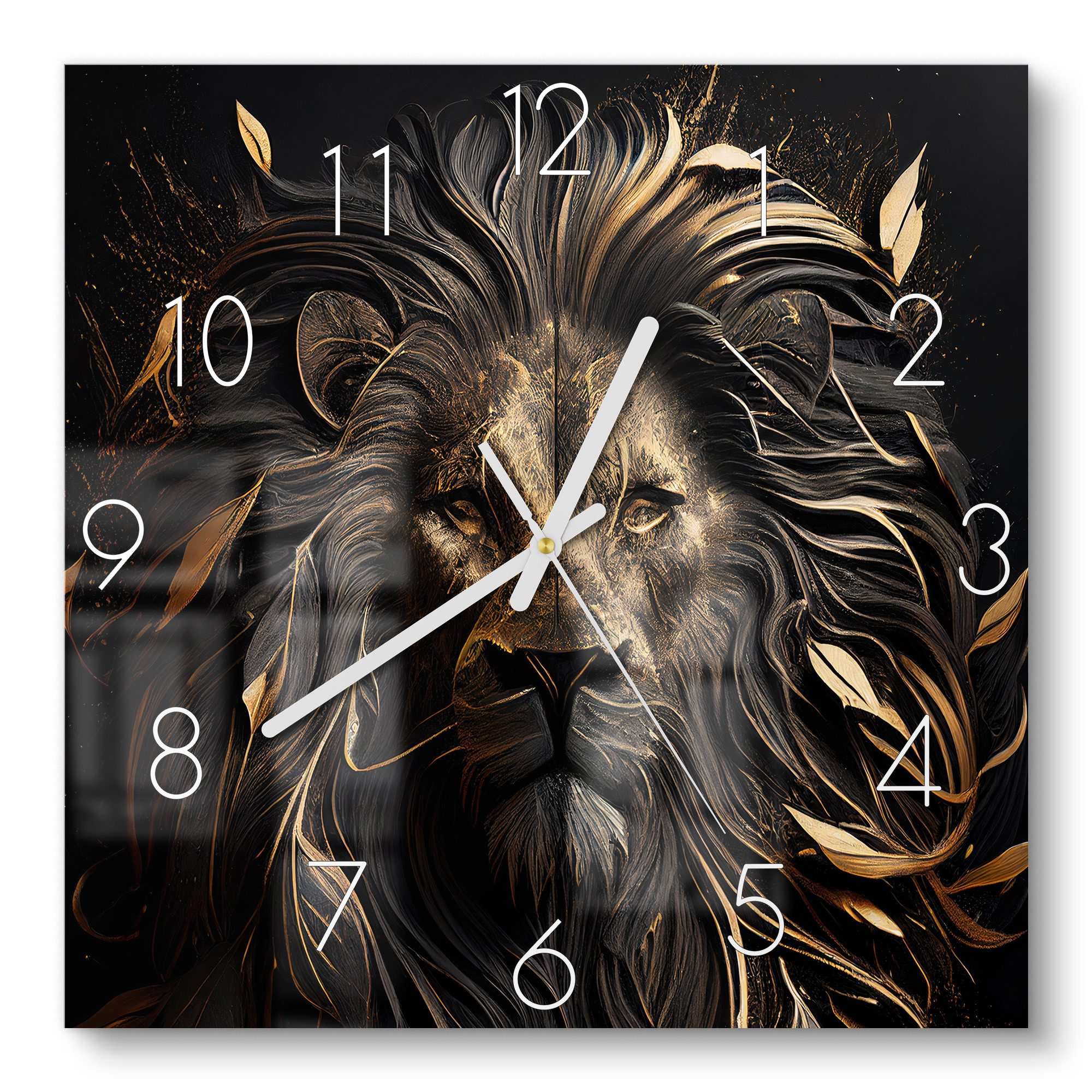 DEQOART Wanduhr 'Goldener Wächter' (Glas Glasuhr günstig online kaufen