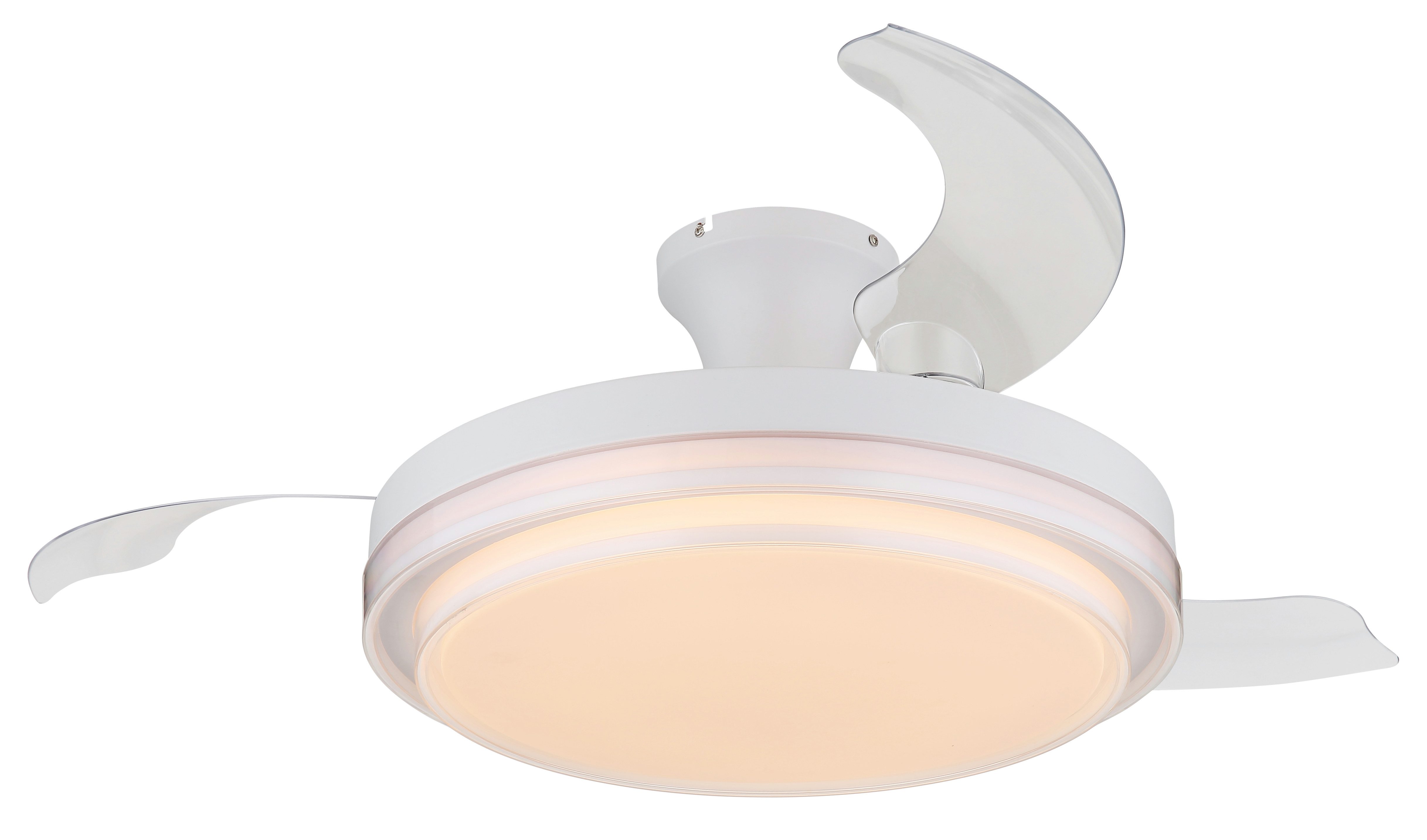 GLOBO LIGHTING Deckenleuchte BELIZ, Dimmfunktion, Fernbedienung, Infrarot inkl., Memoryfunktion, Nachtlichtfunktion, Timerfunktion, Ventilatorfunktion, mehrere Helligkeitsstufen, LED fest integriert, Ventilator / Schlafzimmer / Wohnbereich / Büro / weiß / 3 Flügel