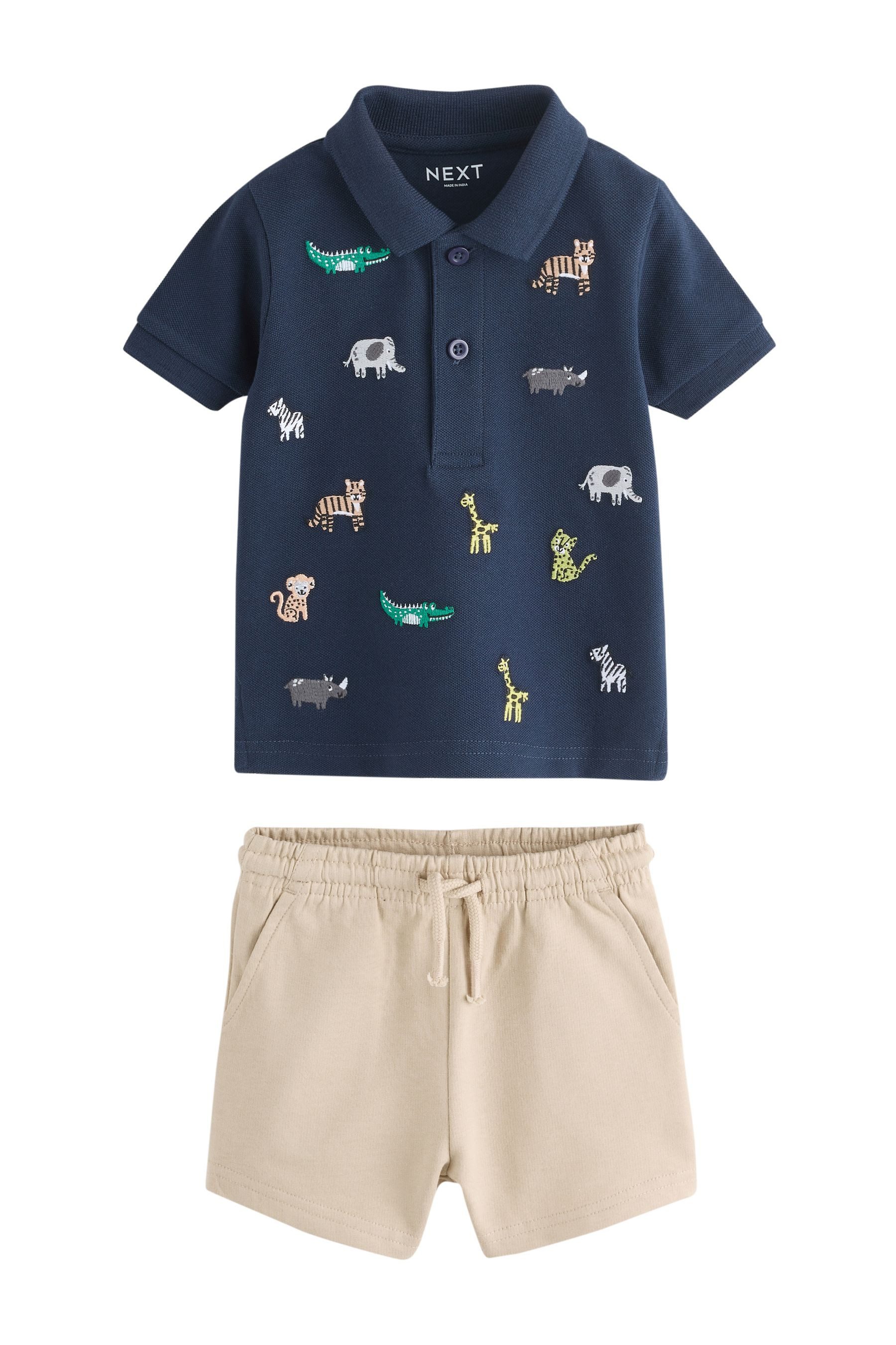 Next Hemd & Hose Kurzärmeliges Poloshirt und Shorts im Set (2-tlg)