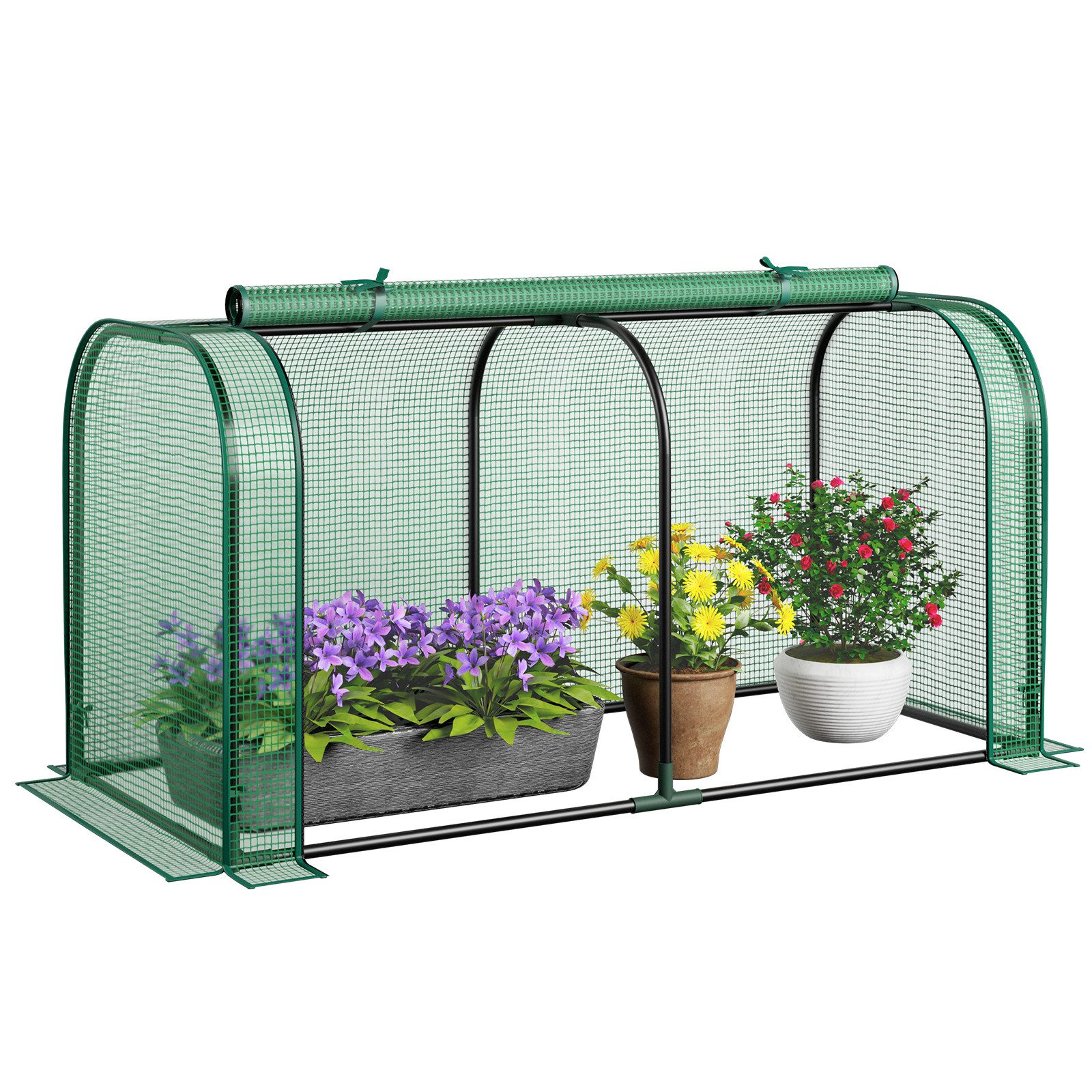 COSTWAY Gewächshaus, BxTxH: 118 x 55 x 60 cm, 2in1 Treibhaus, für Hochbeet, 118x55x60 cm