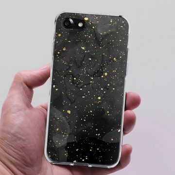DeinDesign Handyhülle Marmor Glitzer Look Gold & Kupfer Marble Black Gold Look Print, Apple iPhone 8 Silikon Hülle Bumper Case Handy Schutzhülle