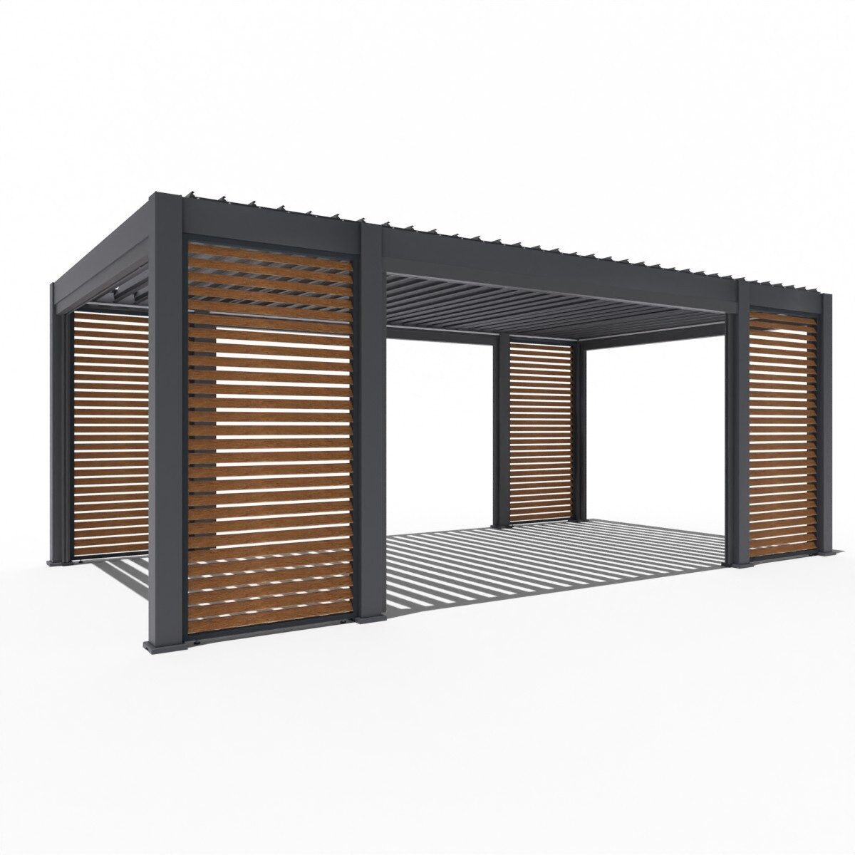 Weide Pergola Prestige Pergola Alu 3,6 x 6,57 M Inkl. LED, Sonnenrollo