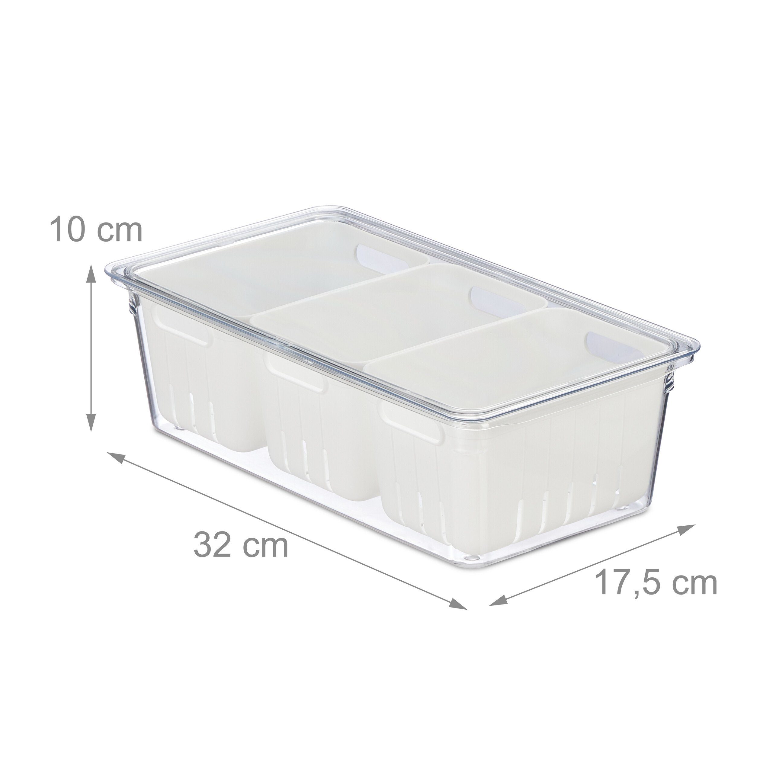 relaxdays Frischhaltedose Kühlschrank Organizer 2er Set, Kunststoff, (2-tlg) – Bild 4 von 5