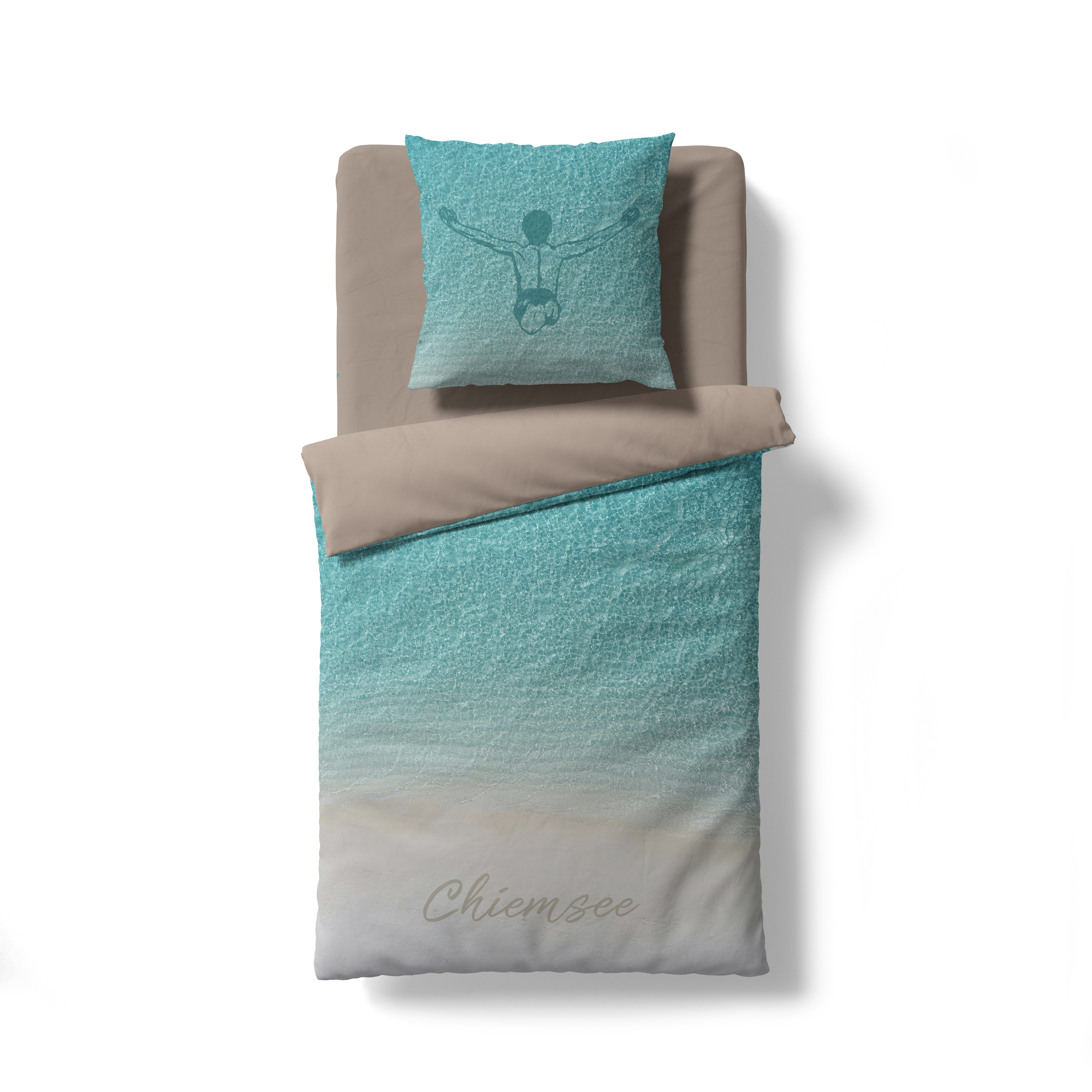 Chiemsee Постельное белье JUMPER, Renforcé, 2-teilig, 100% Baumwolle, mit Reißverschluss, Wendebettwäsche