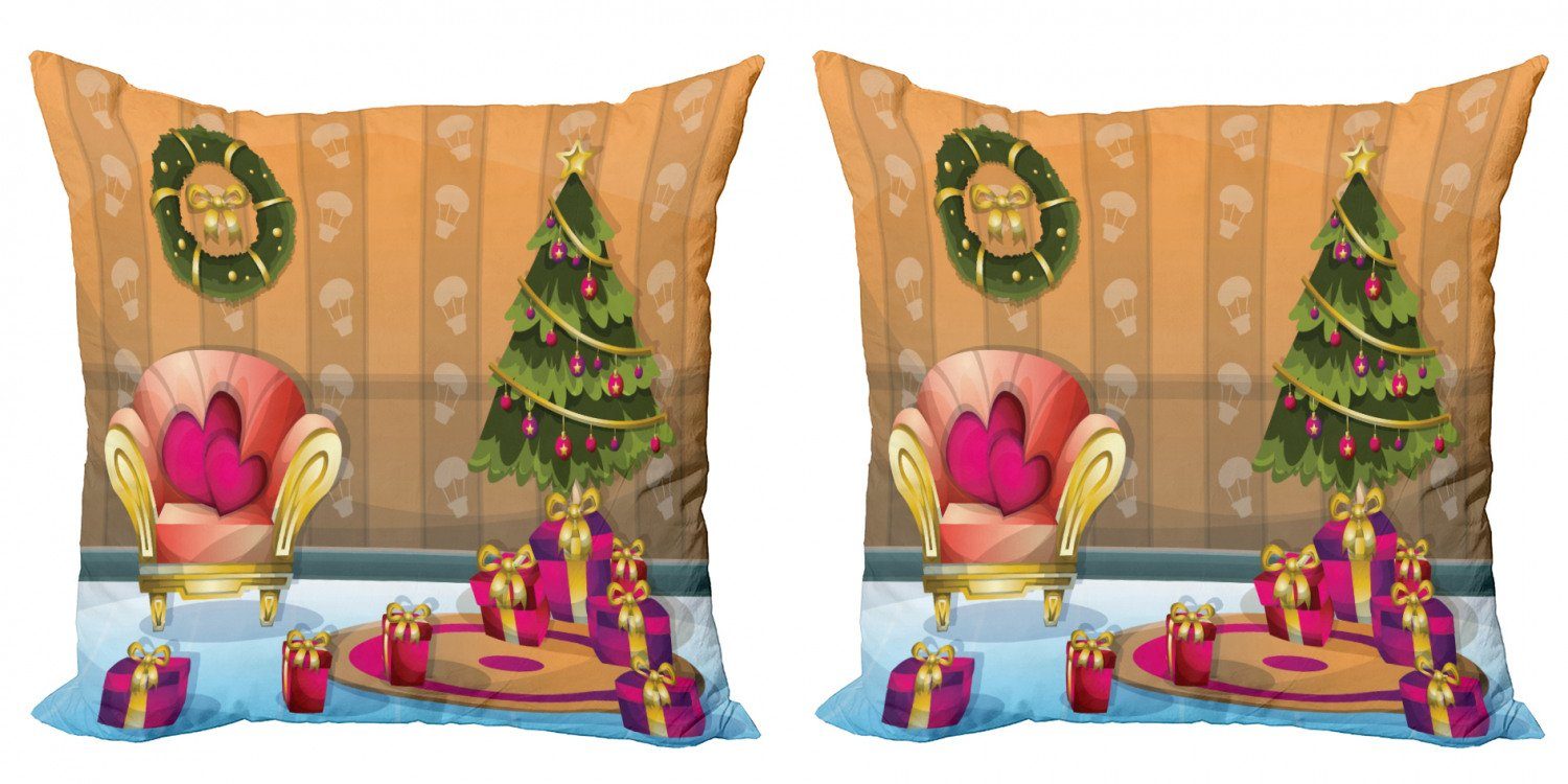 Kissenbezüge Modern Accent Doppelseitiger Digitaldruck, Abakuhaus (2 Stück), Weihnachten Noel Raum Cartoon