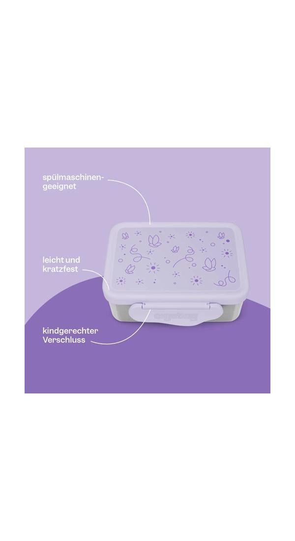 ergobag Lunchbox Edelstahl Brotdose, Edelstahl, (Edelstahl Brotdose, 3-tlg., 1x Brotdose, 1x Trennfach), spülmaschinengeeignet bis 45 Grad, Handwäsche empfohlen