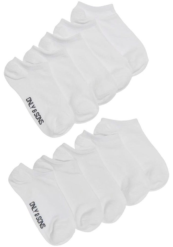 ONLY & SONS Sneakersocken ONSFINCH SNEAKER SOCK 10-PACK NOOS (Packung, 10-Paar) Baumwollmischung, Einheitsgröße