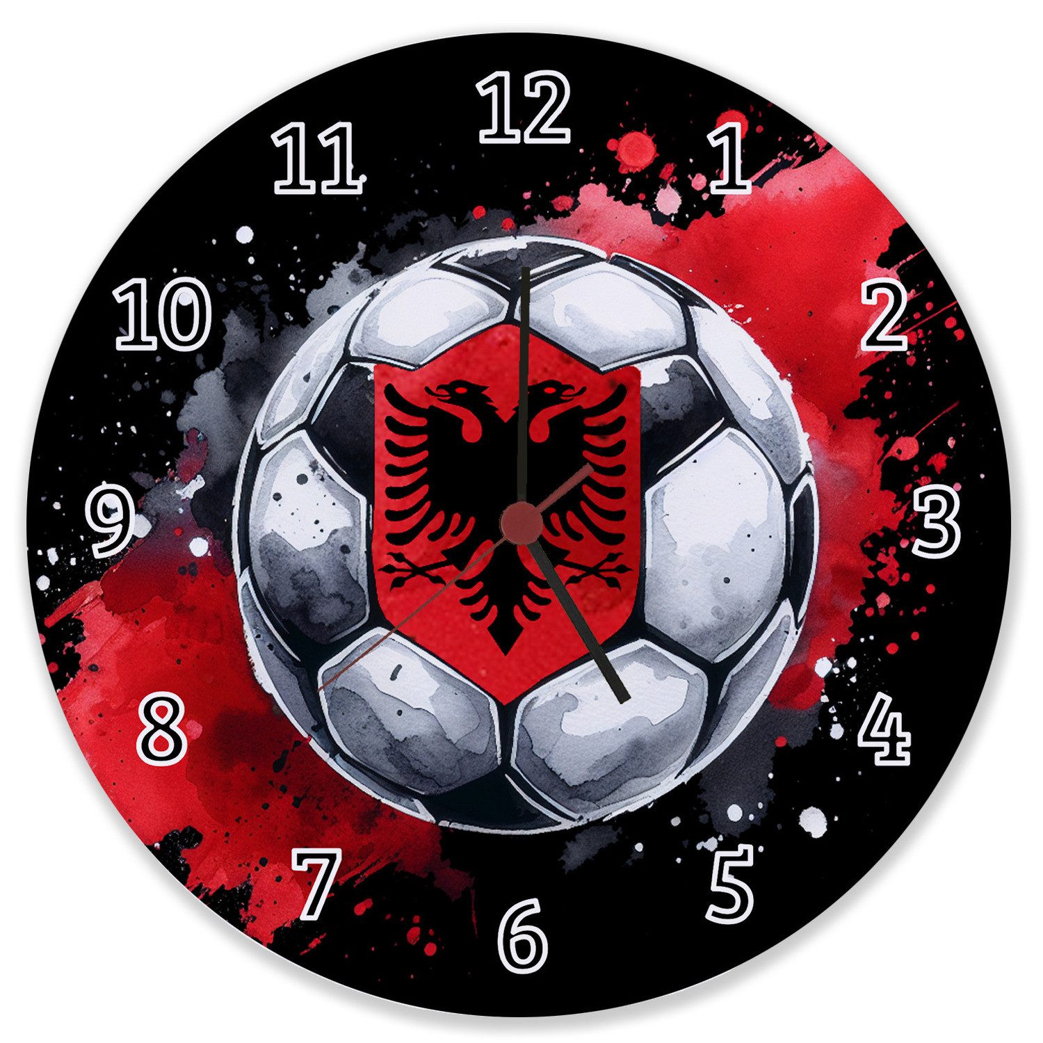 speecheese Wanduhr Fußball Albanien Wanduhr aus Glas günstig online kaufen