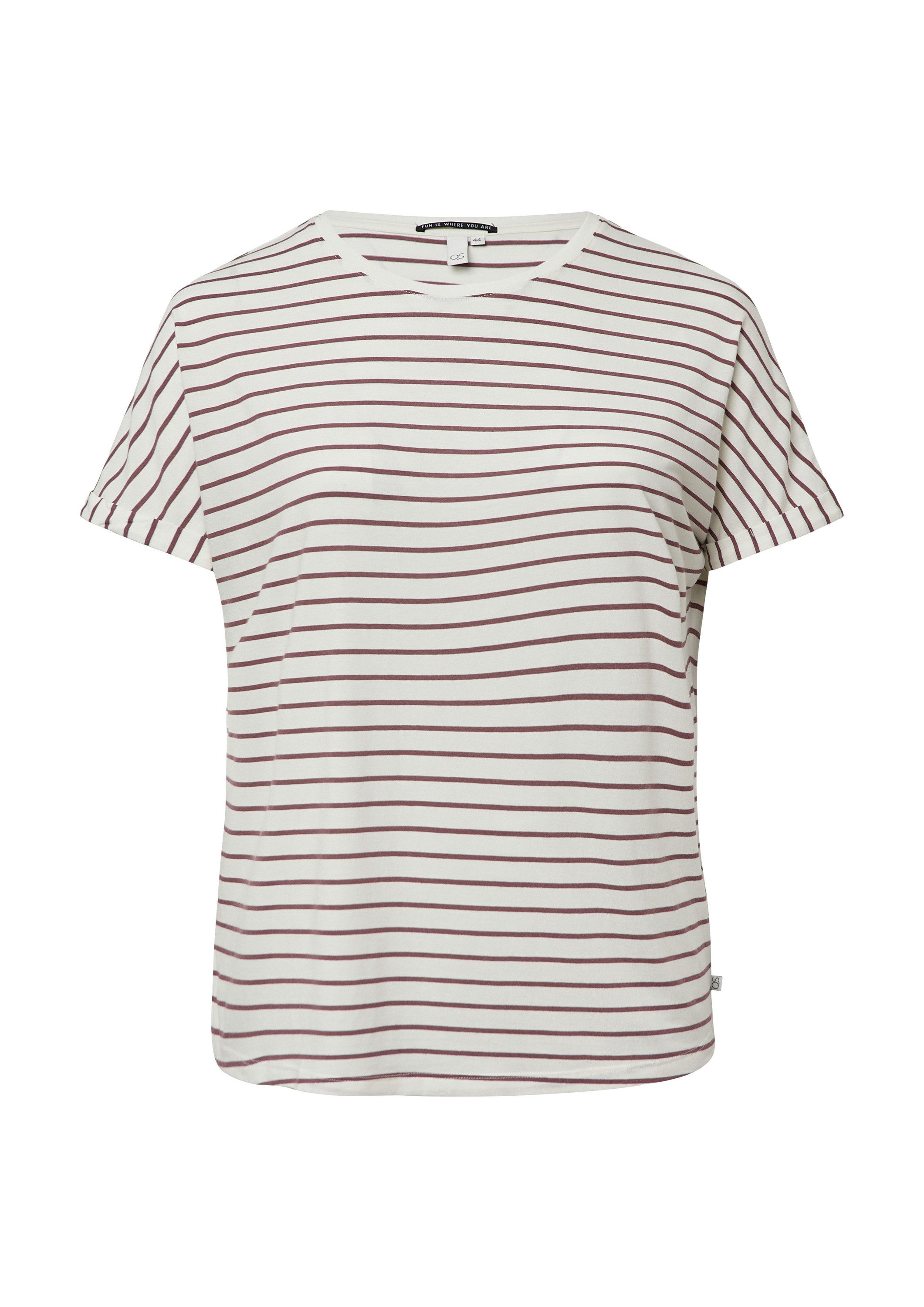 QS Kurzarmshirt T-Shirt Locker geschnittenes T-Shirt günstig online kaufen