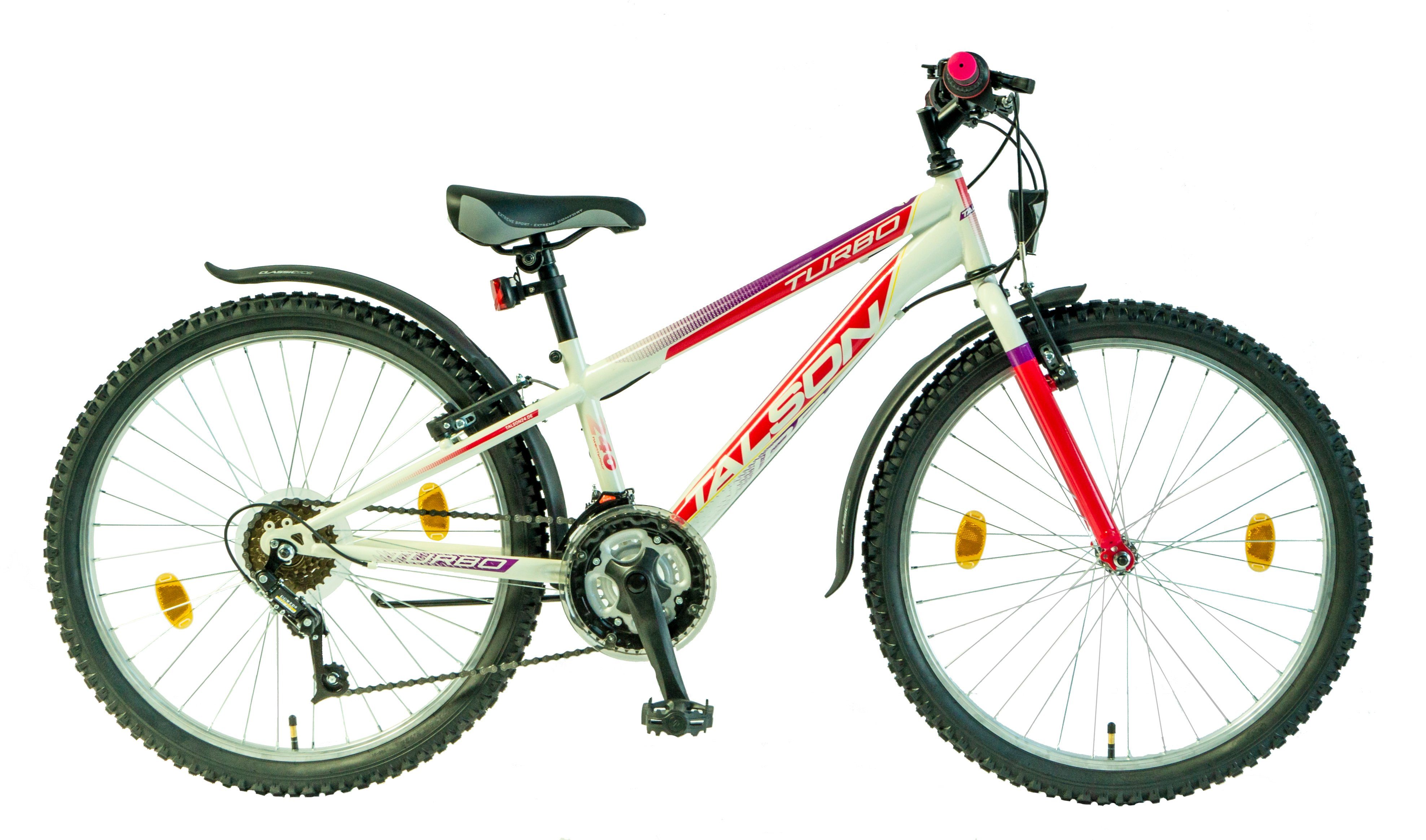 Talson Kinderfahrrad 24 Zoll TURBO, 18 Gang, Kettenschaltung, Zubehör