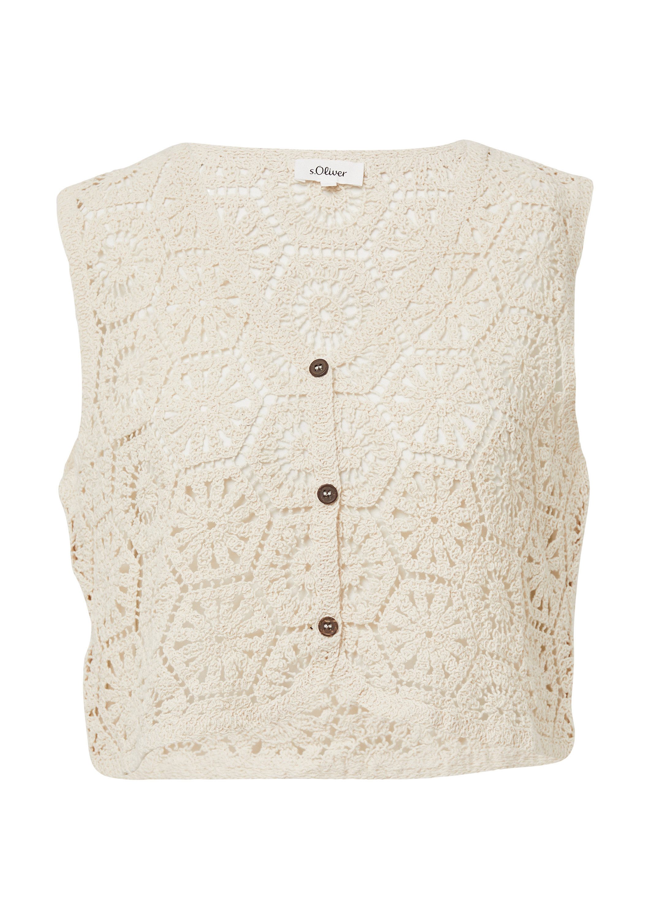 s.Oliver Funktionsweste Indoor-Weste Verkürzte Weste aus Häkelspitze günstig online kaufen