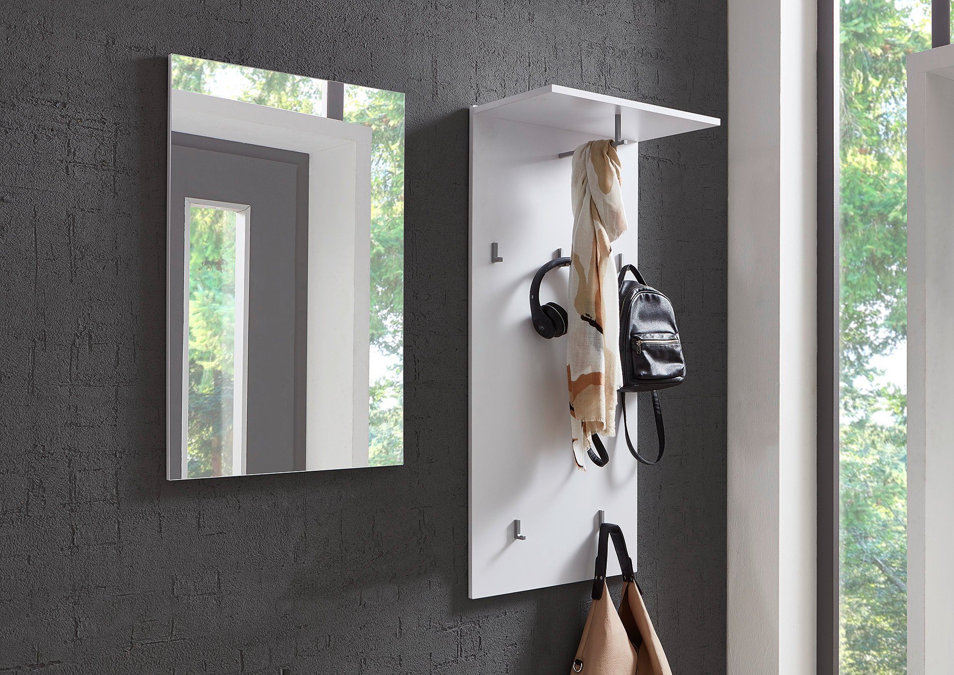 BMG Möbel Garderoben-Set 3 Marbella, (inkl. Spiegel, Wandpaneel mit Metallh günstig online kaufen