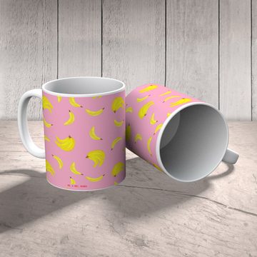 Mr. & Mrs. Panda Tasse Bananen Staude - Rosa - Geschenk, Kaffeetasse, Tasse Sprüche, Teebech, Keramik, Exklusive Motive
