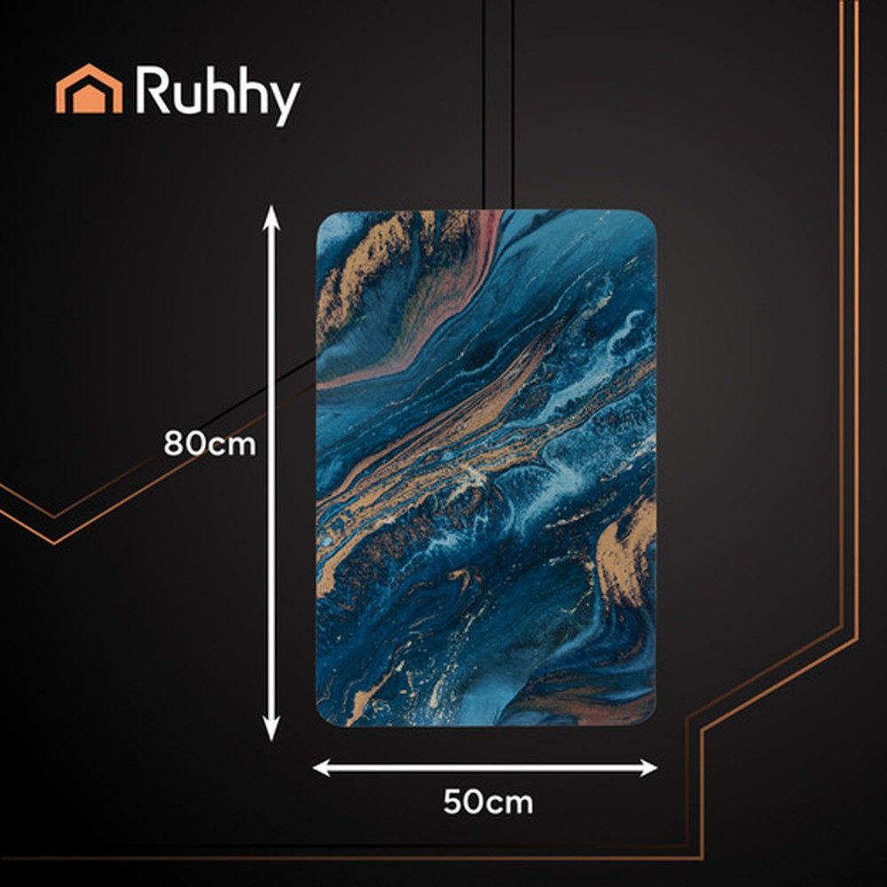 Ruhhy Badematte Badezimmerteppich Badeunterlage, Höhe 5 mm, rutschhemmend beschichtet, schnell trocknend, Polyester, Viereckig, Badezimmerboden, Das innovative Material nimmt Wasser effektiv auf