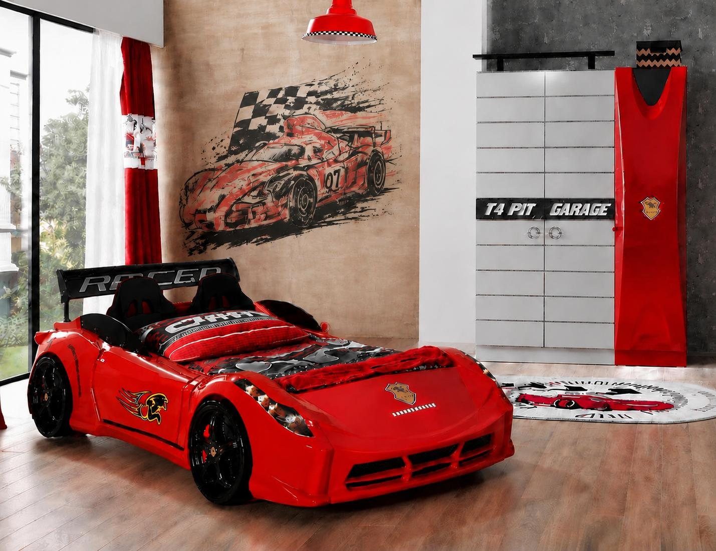 JVmoebel Autobett Schlafzimmer-Set modern dynamisches Design Auto-Thema (2-tlg), Made in Europa