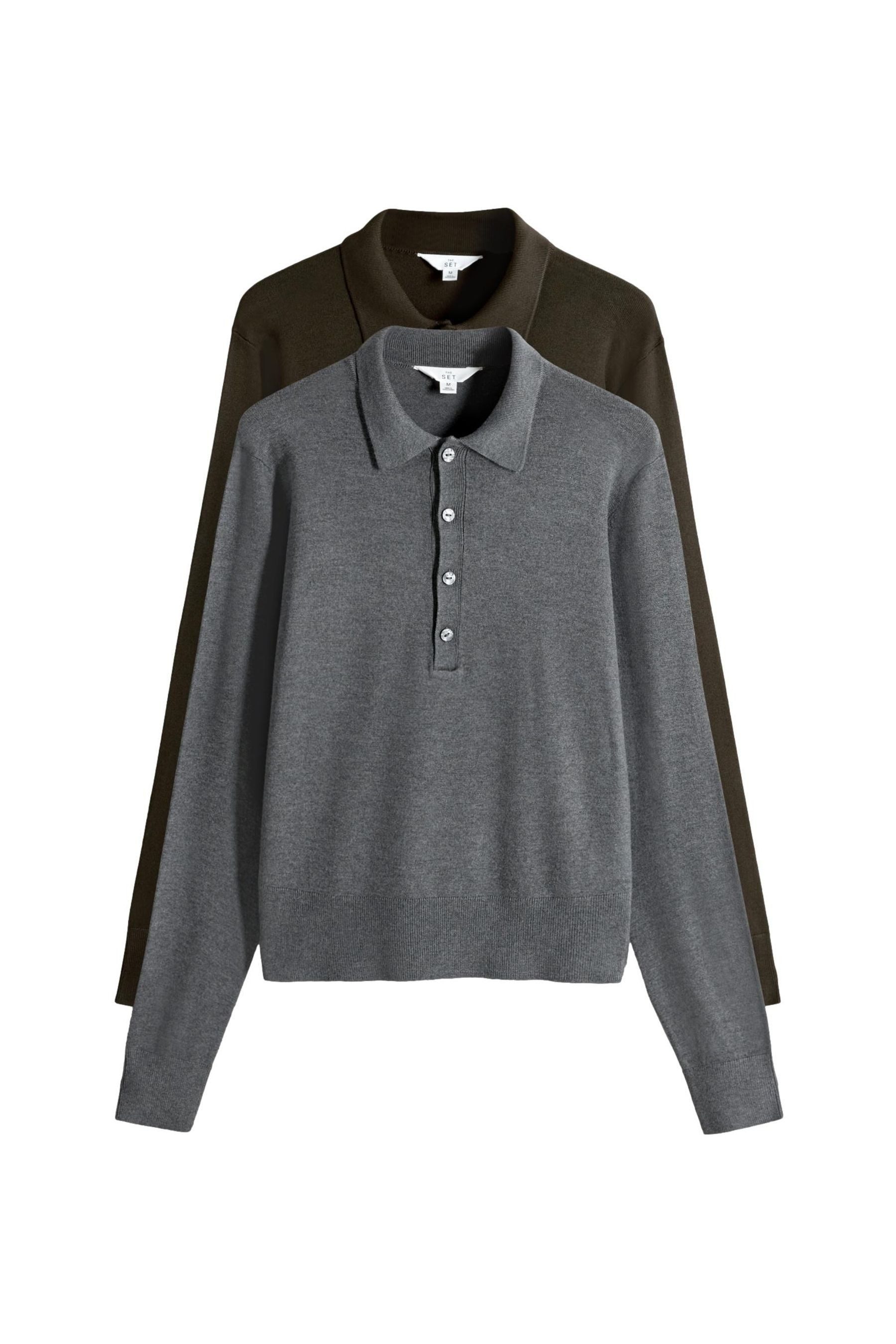 The Set Strickpullover 2 x The Set Feinstrickpullover mit Polokragen (2-tlg günstig online kaufen