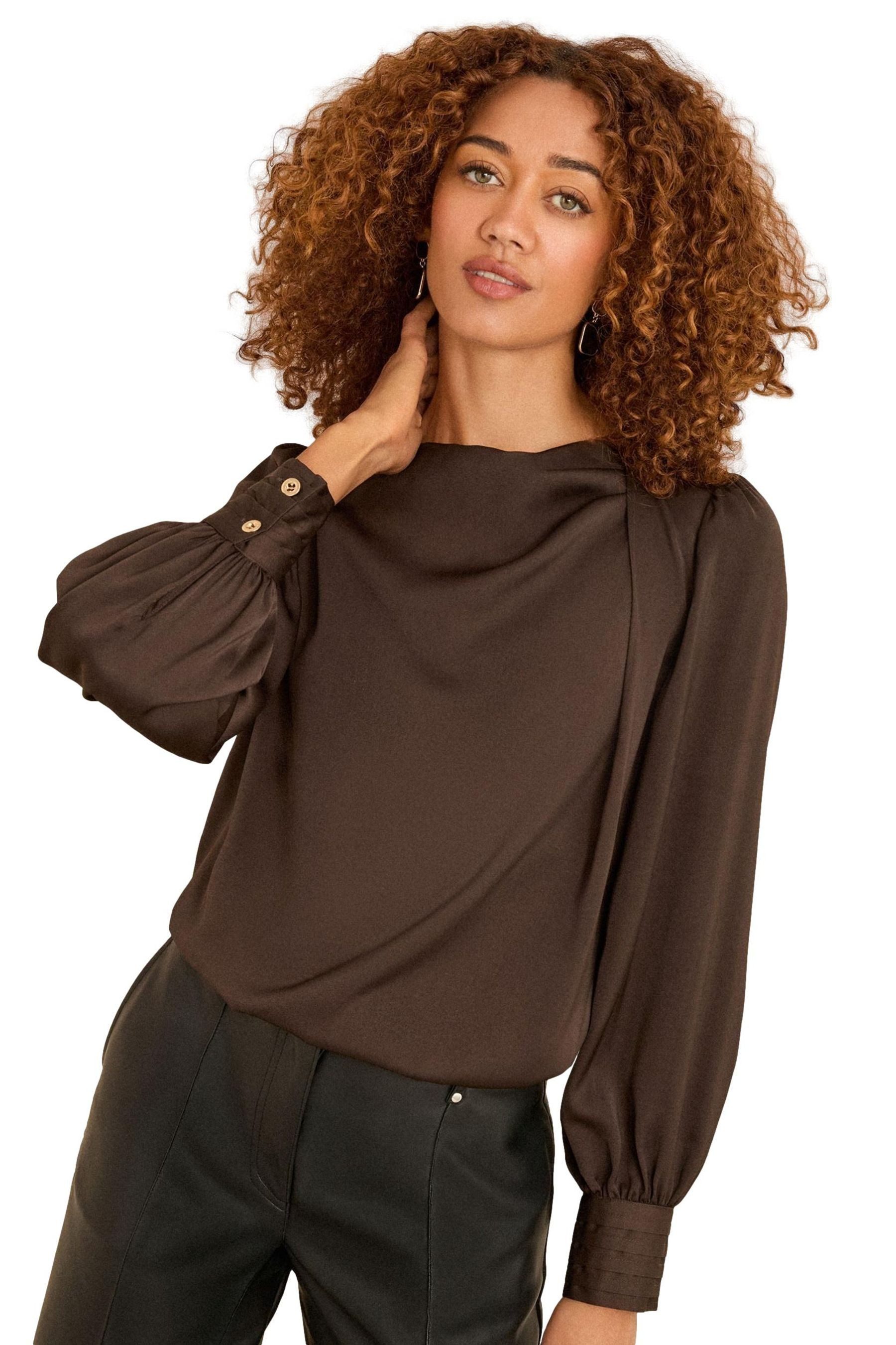 Love & Roses Langarmbluse Love & Roses Langärmelige Satin-Bluse, Regular (1 günstig online kaufen