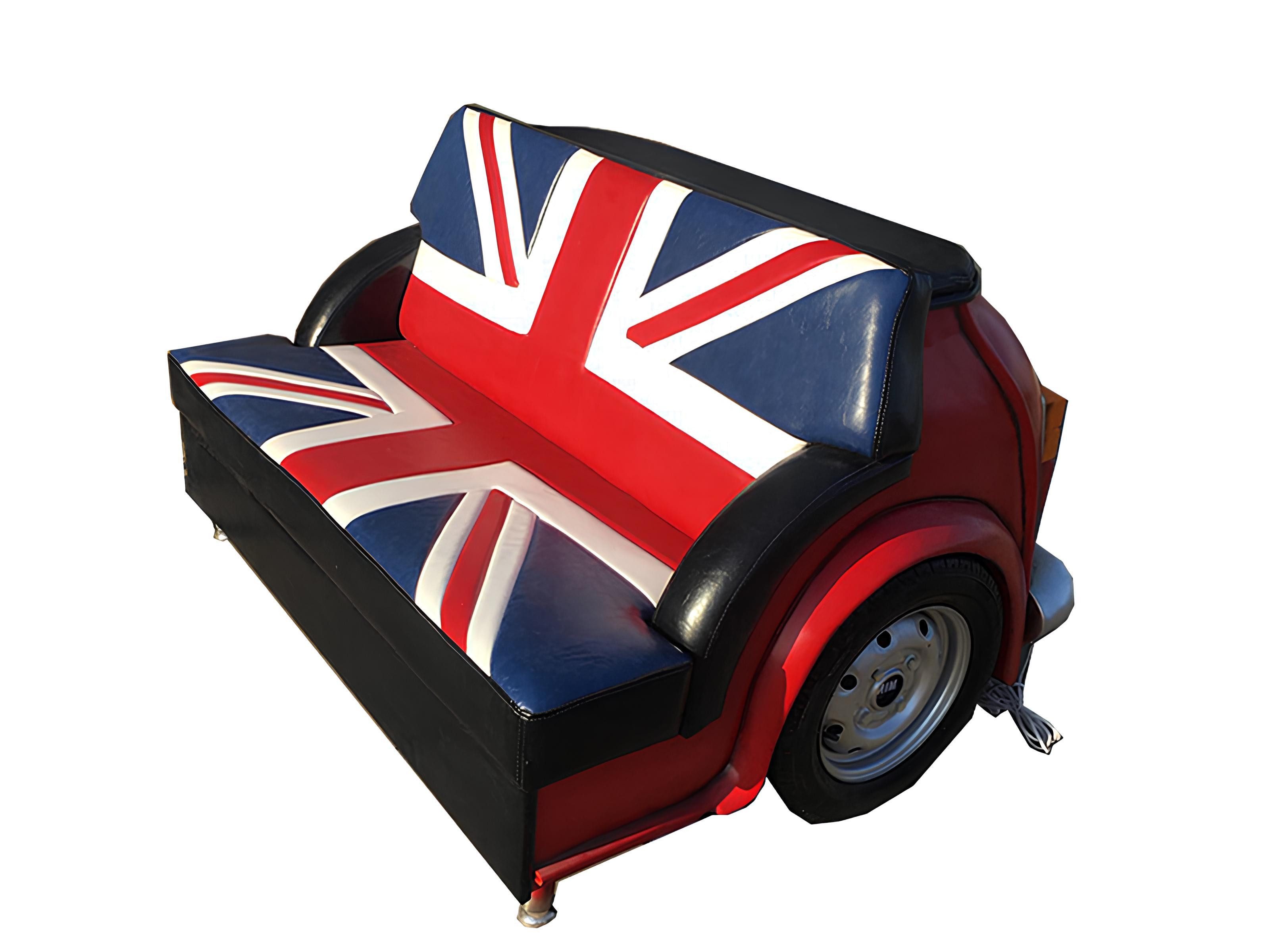 Xlmoebel Sofa Vintage Britische Flagge Sofa Couch für Auto Möbel Garage 1 Stück, 1 Teile, Hergestellt in Europa