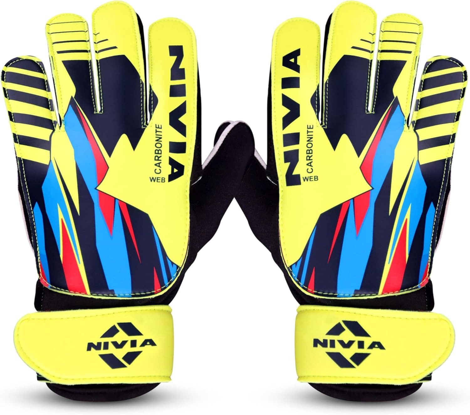 NIVIA Перчатки для вратаря Carbonite Web Torwart-Latex-Doppelhandschuhe mit Griff für Männer (Lieferumfang: 1 Paar Перчатки для вратаря) Ergonomisches Design für höchsten Komfort und Leistung