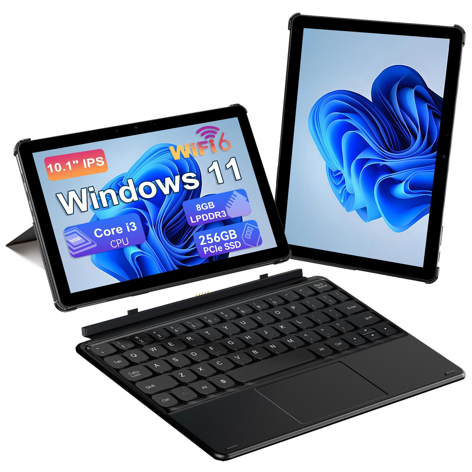 CHUWI Hi10 X2 Intel Core i3,2 in 1 laptop tablet, 8+ 256GB SSD, Windows 11 Notebook (25,65 cm/10,1 Zoll, Intel i3-10100Y 10100Y, Intel® UHD Graphics 615, 256 GB SSD, Intel® Core™ i3, vorinstalliertes Windows11, Touchscreen-Unterstützung)