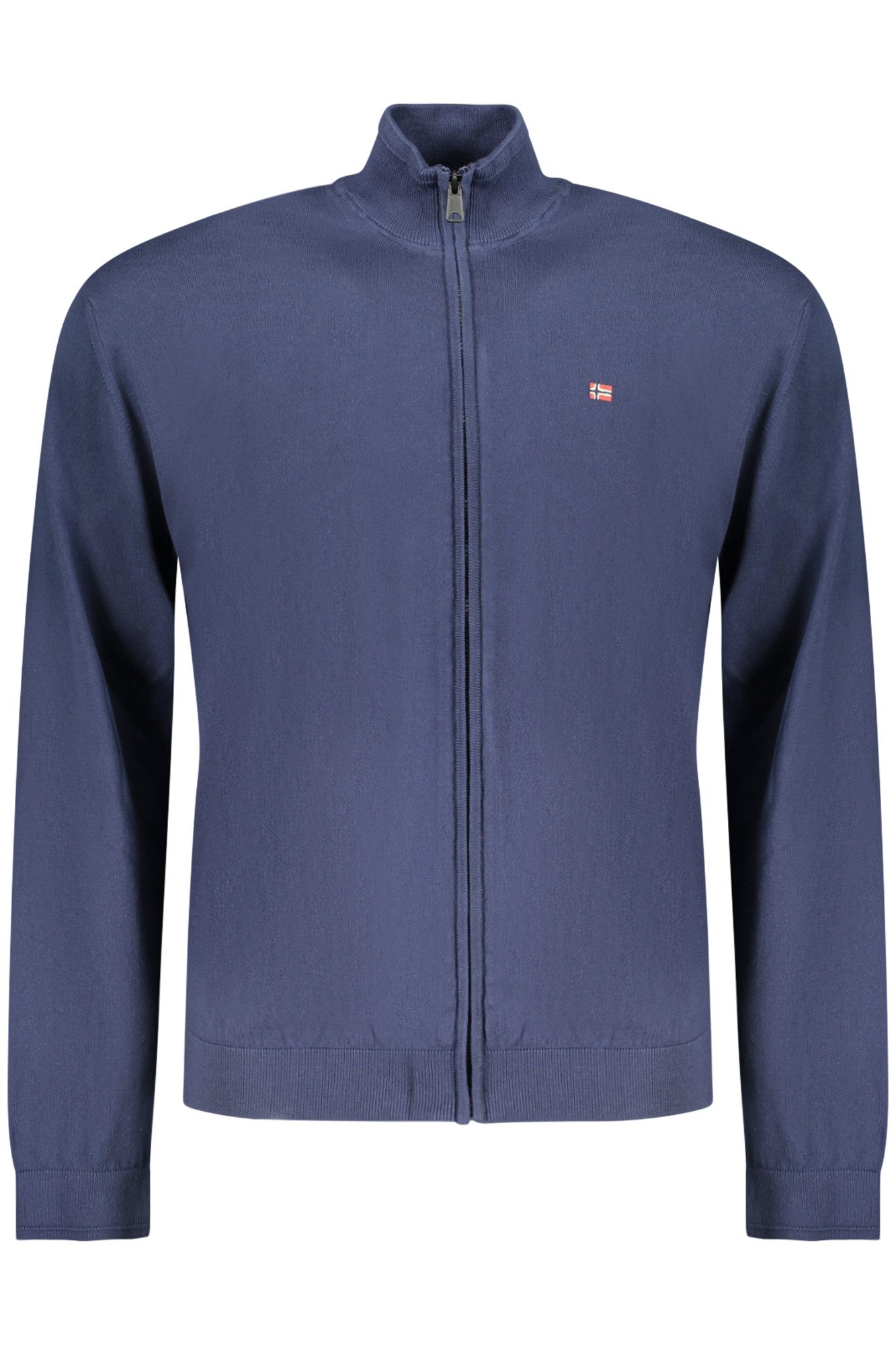 Napapijri Strickpullover Herren-Cardigan Blau: Lässiger Strick mit Reißverschluss & Stickerei