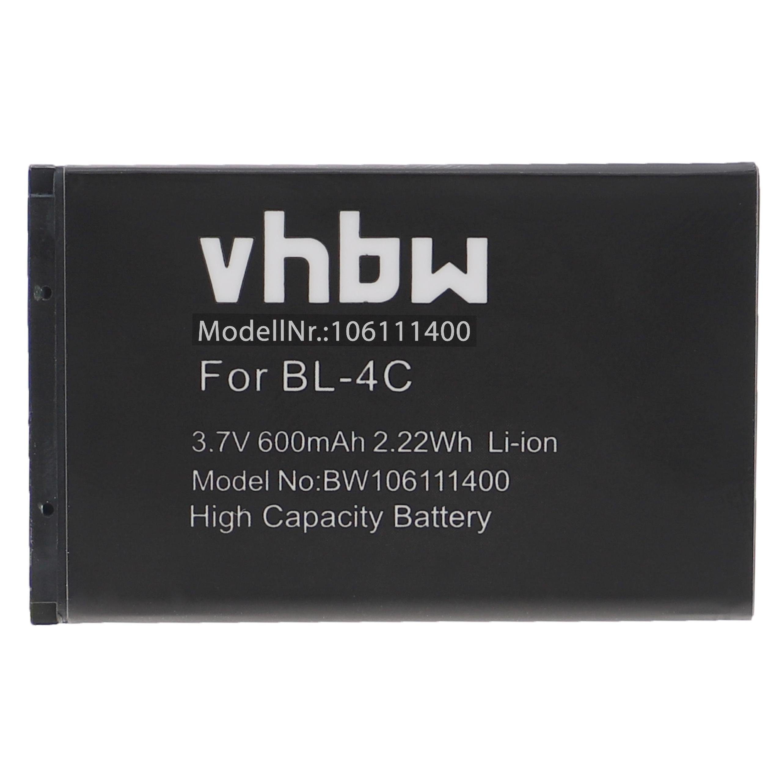 vhbw kompatibel mit Snom M3, 270, M9, M9R, 2758, M9R-ES, M9R-HC Smartphone-Akku Li-Ion 600 mAh (3,7 V)