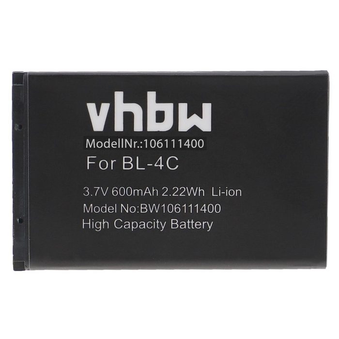 vhbw passend für OK Big Button OMP80 Mobilfunk (600mAh 3 7V Li-Ion) Smartphone-Akku 600 mAh