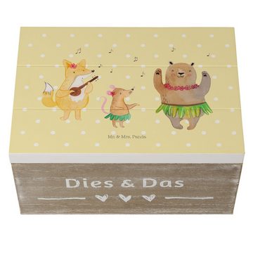 Mr. & Mrs. Panda Dekokiste 22 x 15 cm Waldtiere Aloha - Gelb Pastell - Geschenk, Holzkiste, Scha (1 St), Handverlesene Designs