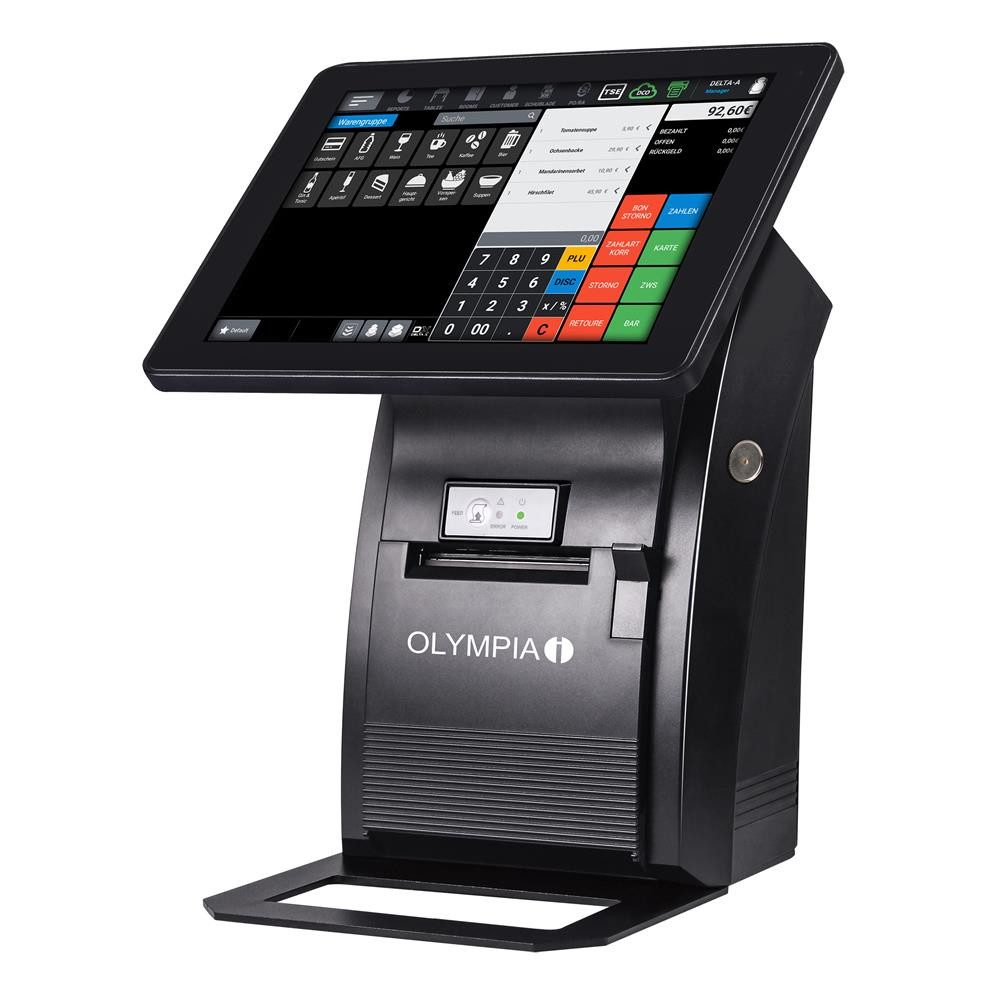 OLYMPIA OFFICE Registrierkasse T210, Kassensystem für Restaurant und Gastronomie, schwarz