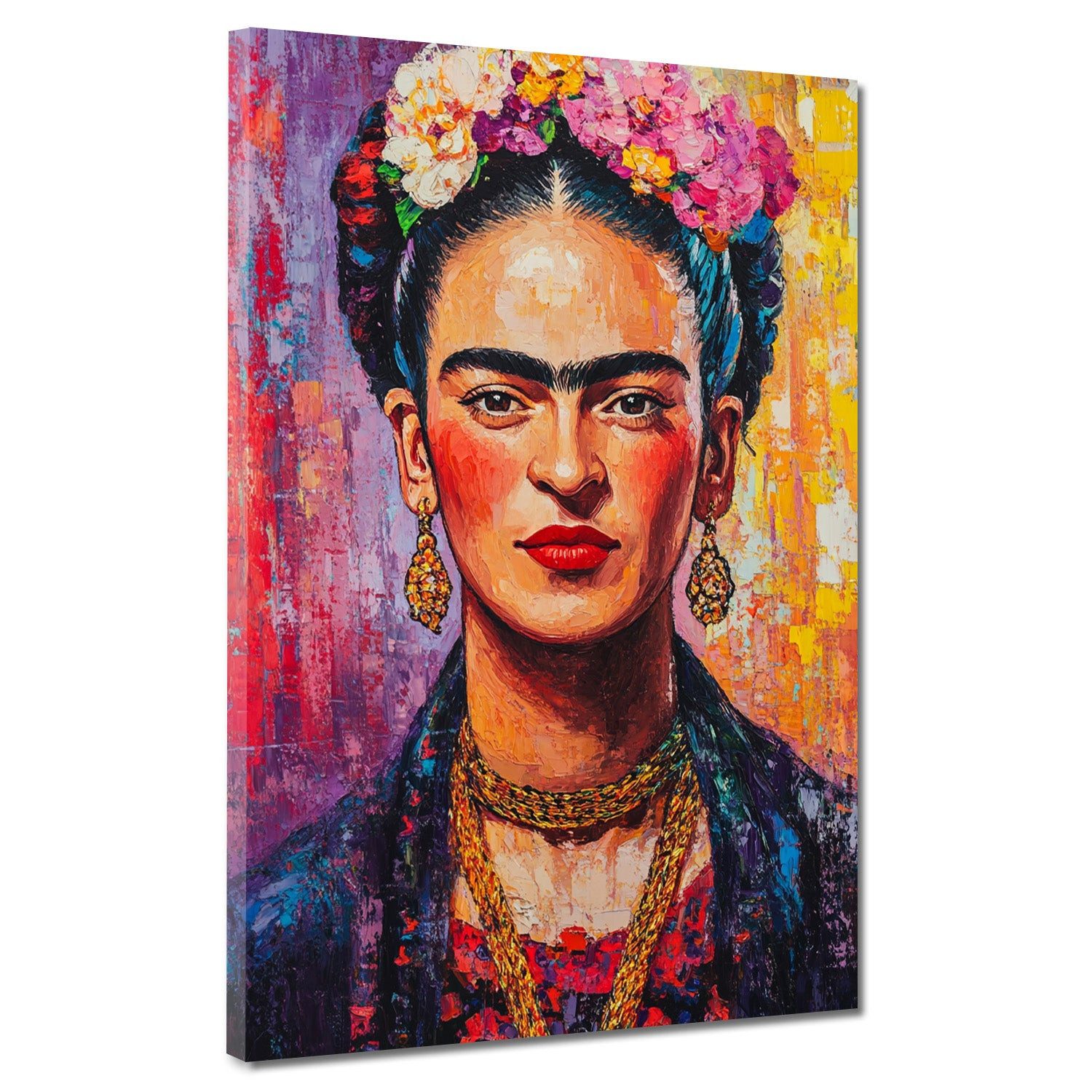 Artedinoi Leinwandbild Frida Kahlo Pop Art Portrait bunt Leinwandbild Wandbild Kunstdruck XL, Frida Kahlo, buntes Porträt