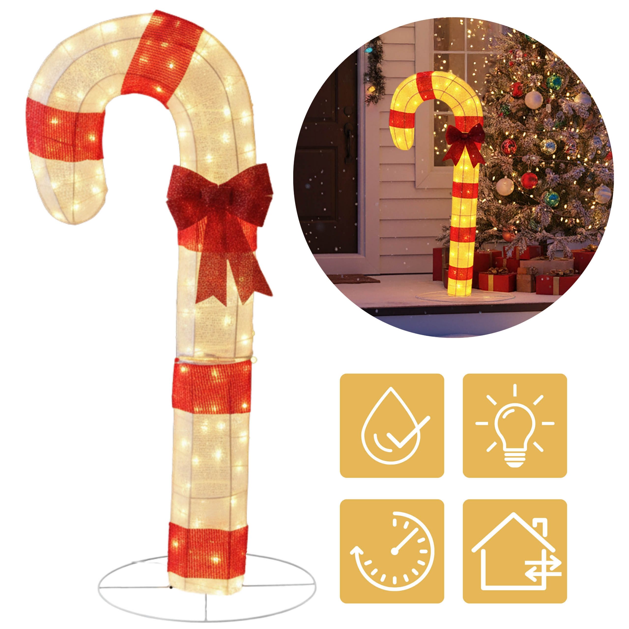 Sarcia.eu Weihnachtsfigur LED Zuckerstab 120 cm, 100 Lichter, Weihnachtsdek günstig online kaufen