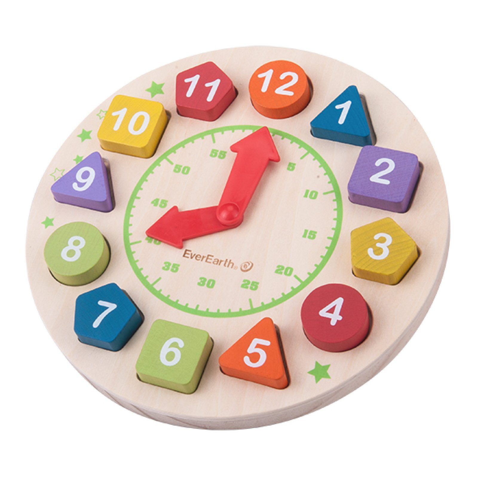 EverEarth® Lernspielzeug Kinderuhr aus Holz – Lernuhr zum Uhrzeit lernen günstig online kaufen