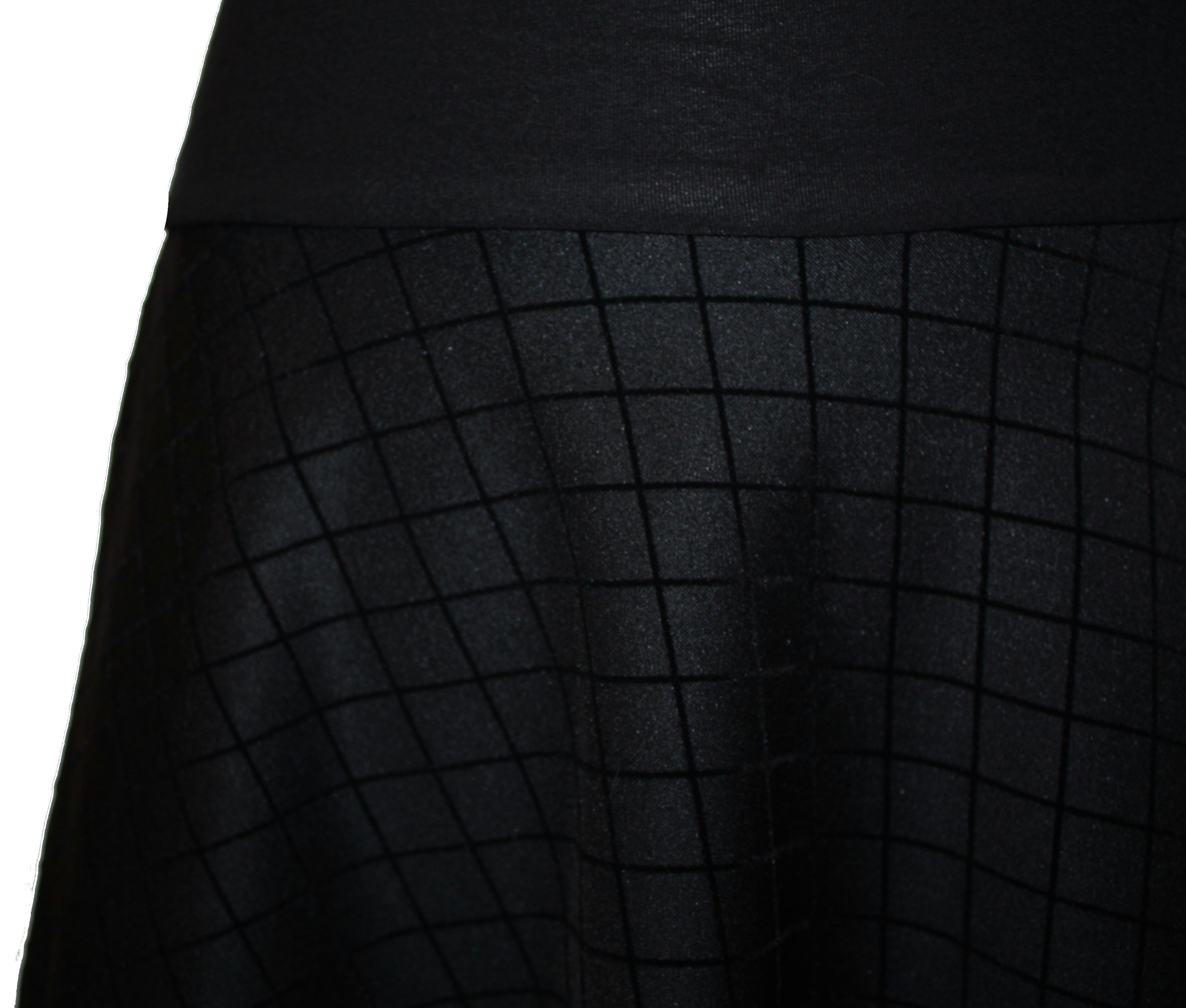 dunkle design A-Linien-Rock Scuba Schwarz Karo Flockprint elastisch günstig online kaufen