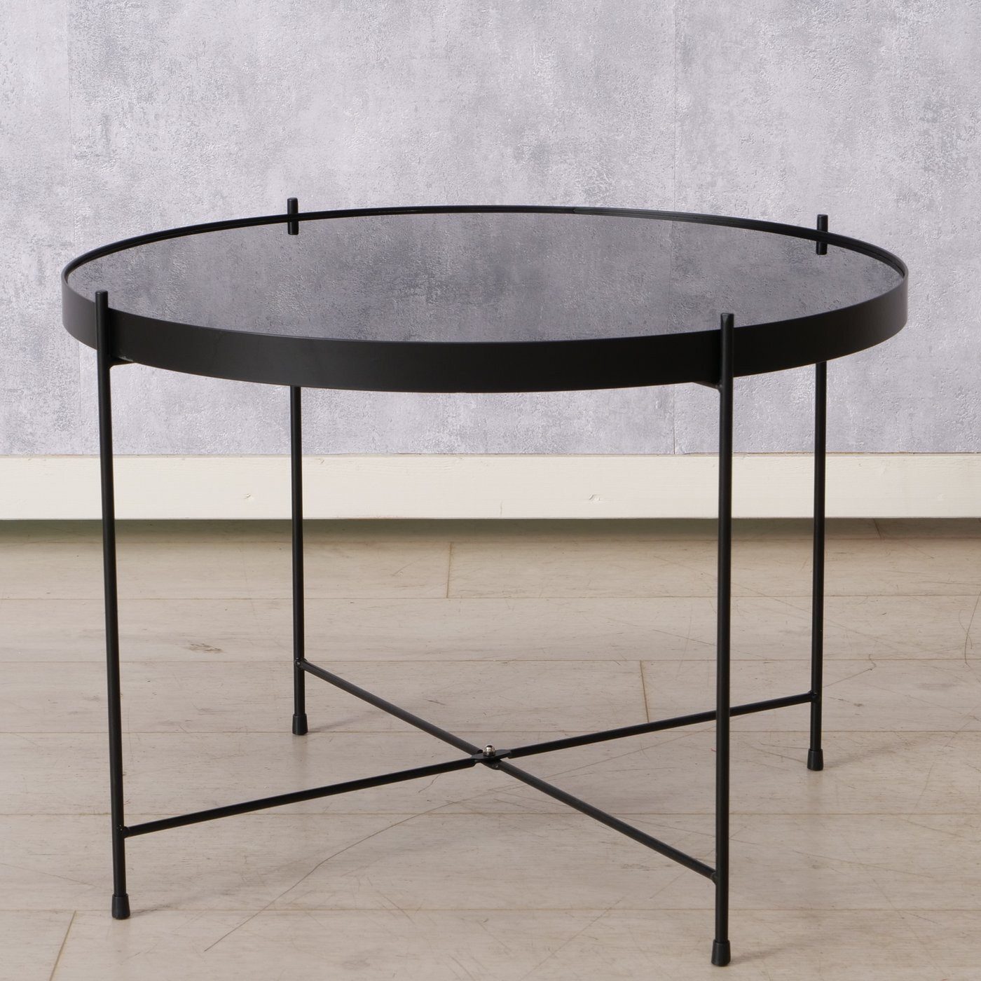 BOLTZE GRUPPE GmbH Beistelltisch Tisch aus Metall mit Glasplatte, SHERIN, 40 cm (funktional)