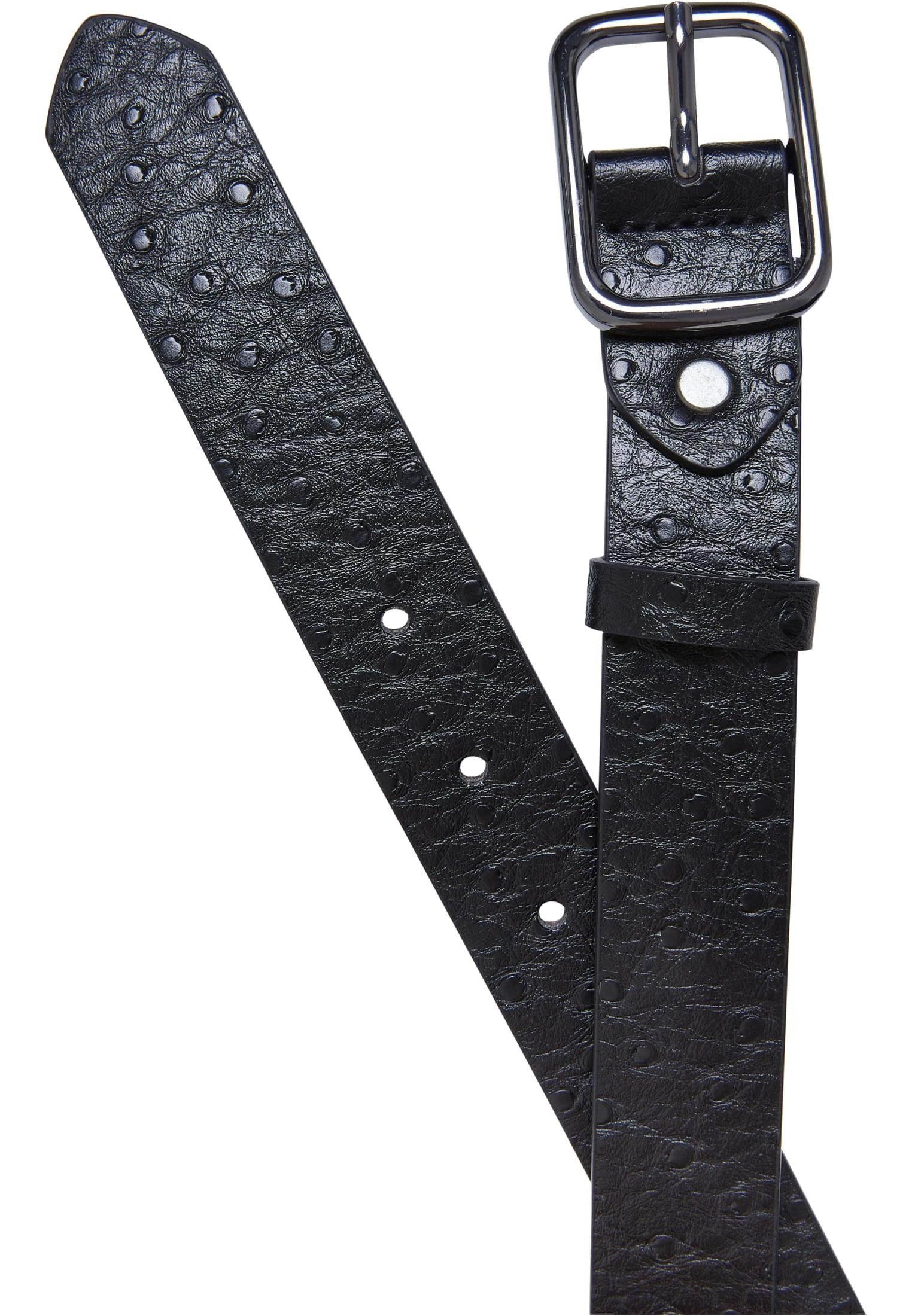 URBAN CLASSICS Hüftgürtel Accessoires Ostrich Synthetic Leather Belt 2-Pack | Hüftgürtel