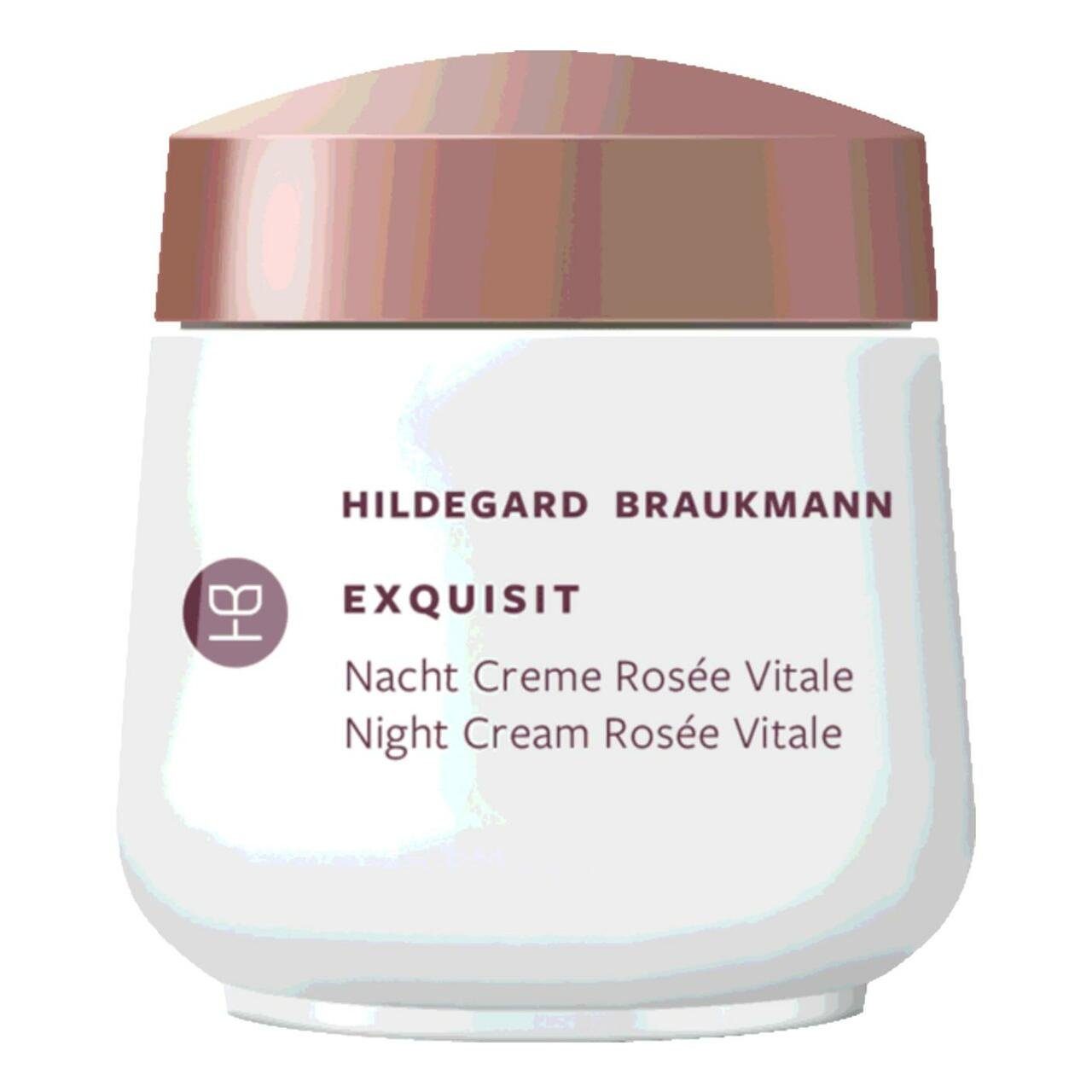 Hildegard Braukmann Nachtcreme Exquisit Creme Rosée Vitale Nacht, Kühlendes Augenbalsam mit Hyaluronsäure