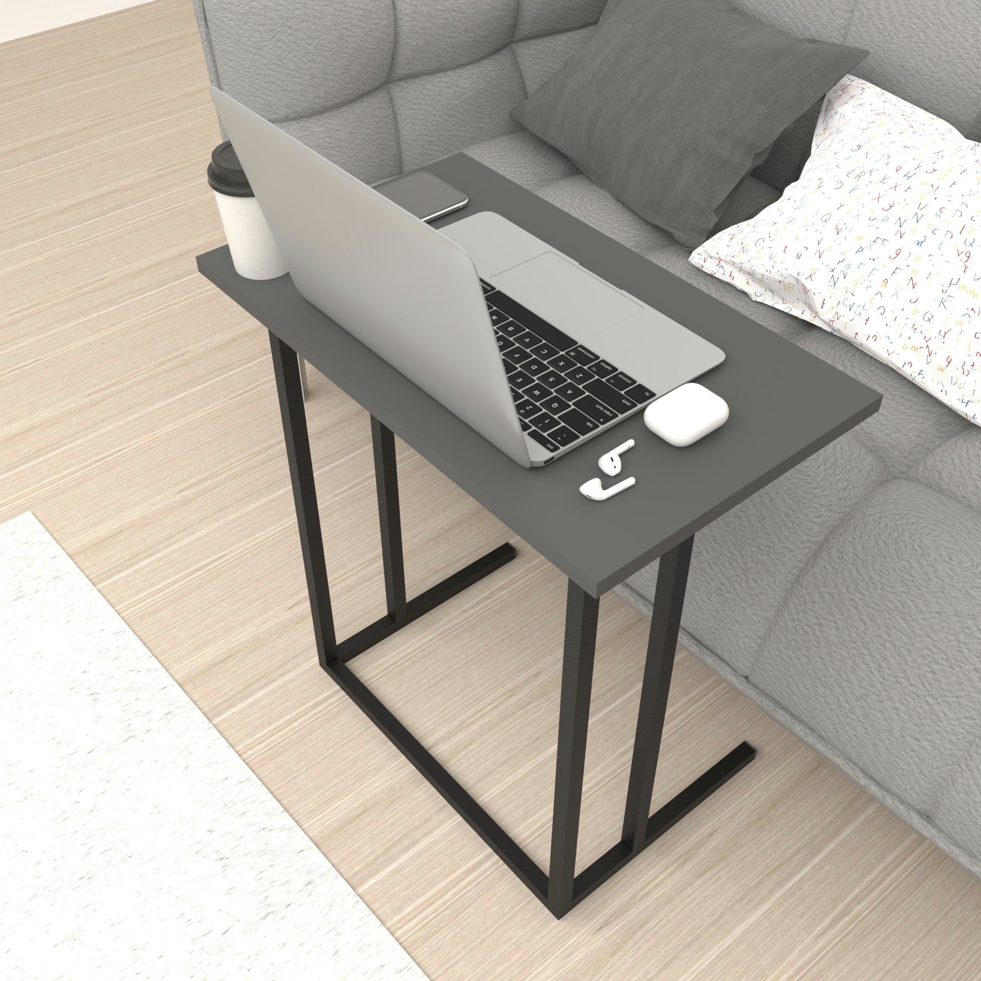 en.casa Laptoptisch, »Högsby« Beistelltisch C-Form 65,5x60x35,5 günstig online kaufen